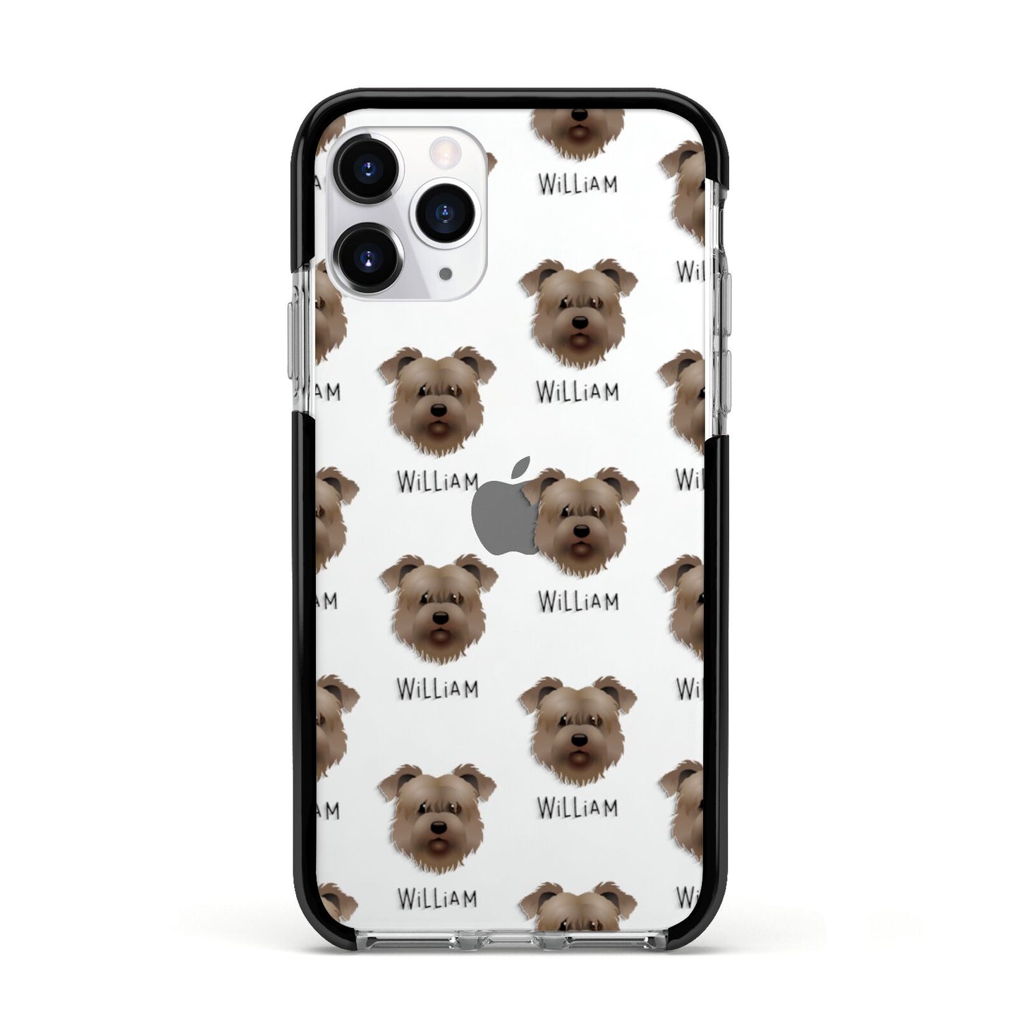 Glen Of Imaal Terrier Icon with Name Apple iPhone 11 Pro in Silver with Black Impact Case
