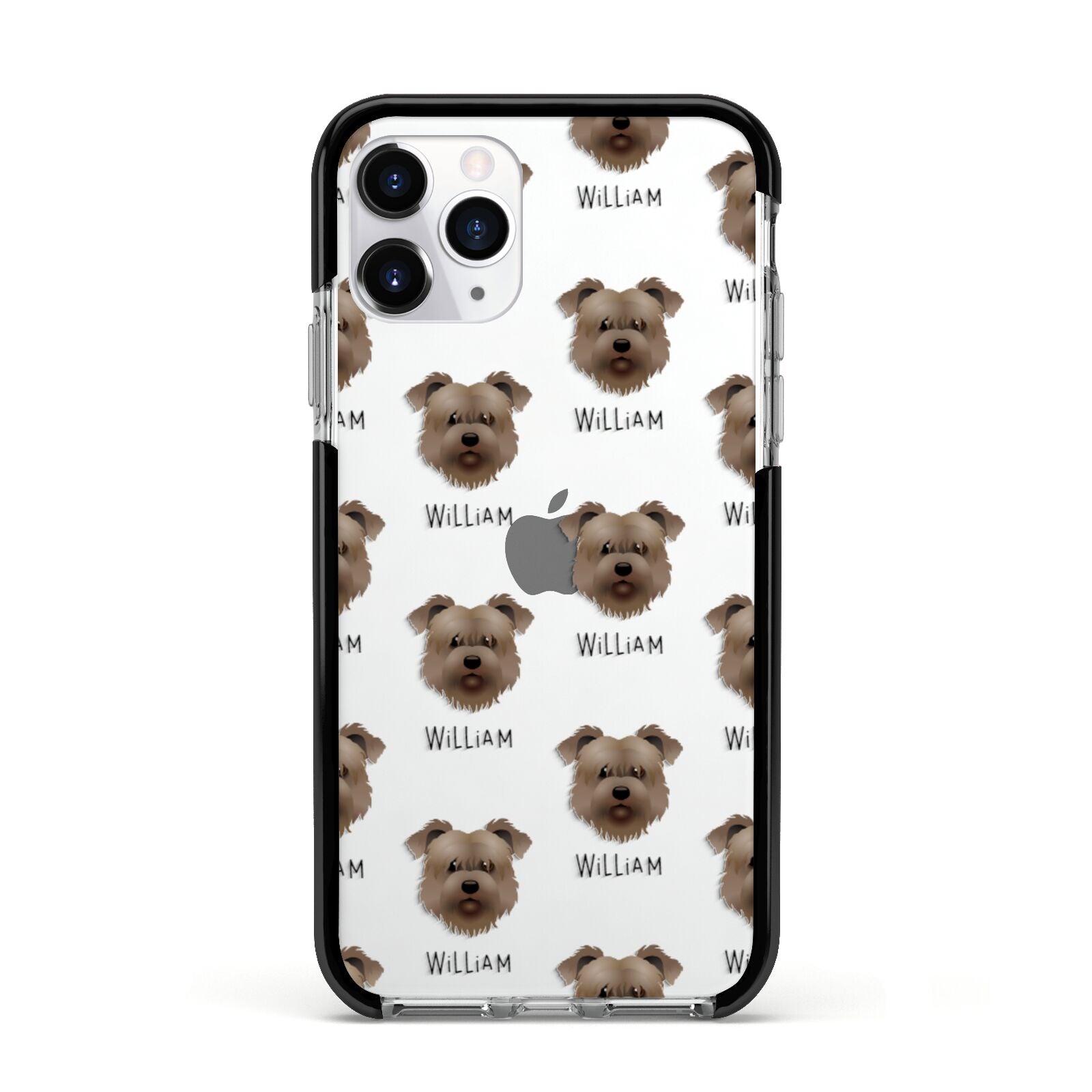 Glen Of Imaal Terrier Icon with Name Apple iPhone 11 Pro in Silver with Black Impact Case