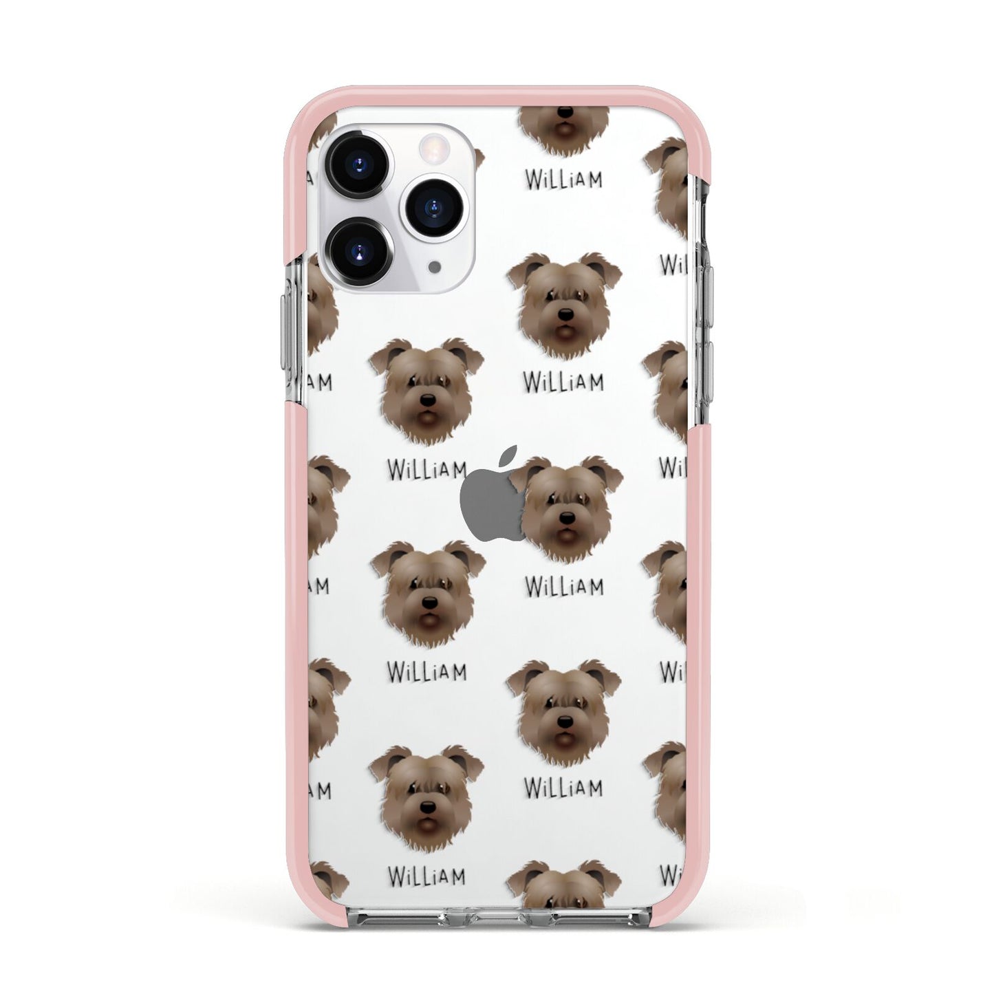 Glen Of Imaal Terrier Icon with Name Apple iPhone 11 Pro in Silver with Pink Impact Case