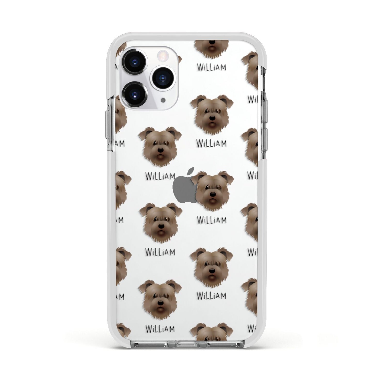 Glen Of Imaal Terrier Icon with Name Apple iPhone 11 Pro in Silver with White Impact Case