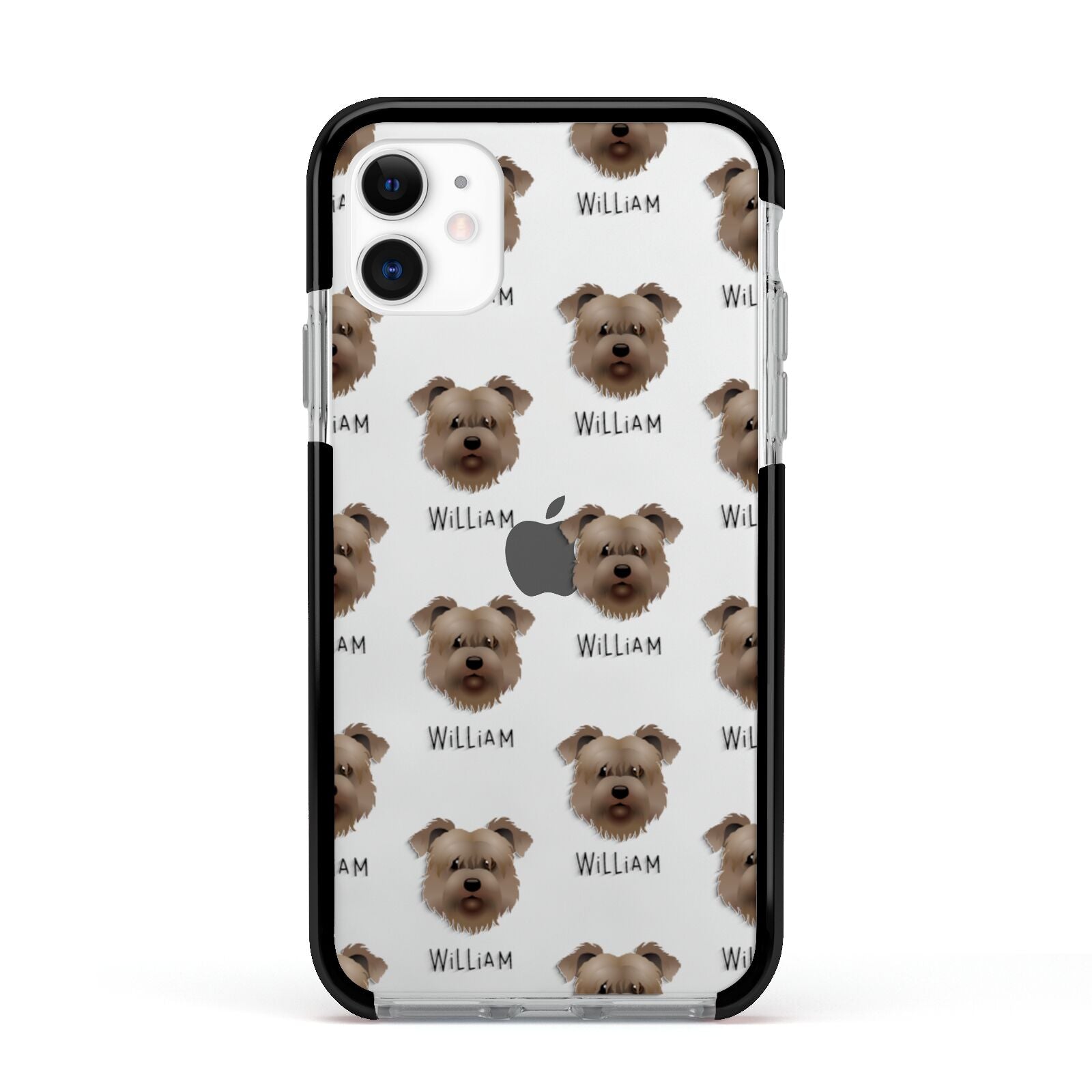 Glen Of Imaal Terrier Icon with Name Apple iPhone 11 in White with Black Impact Case