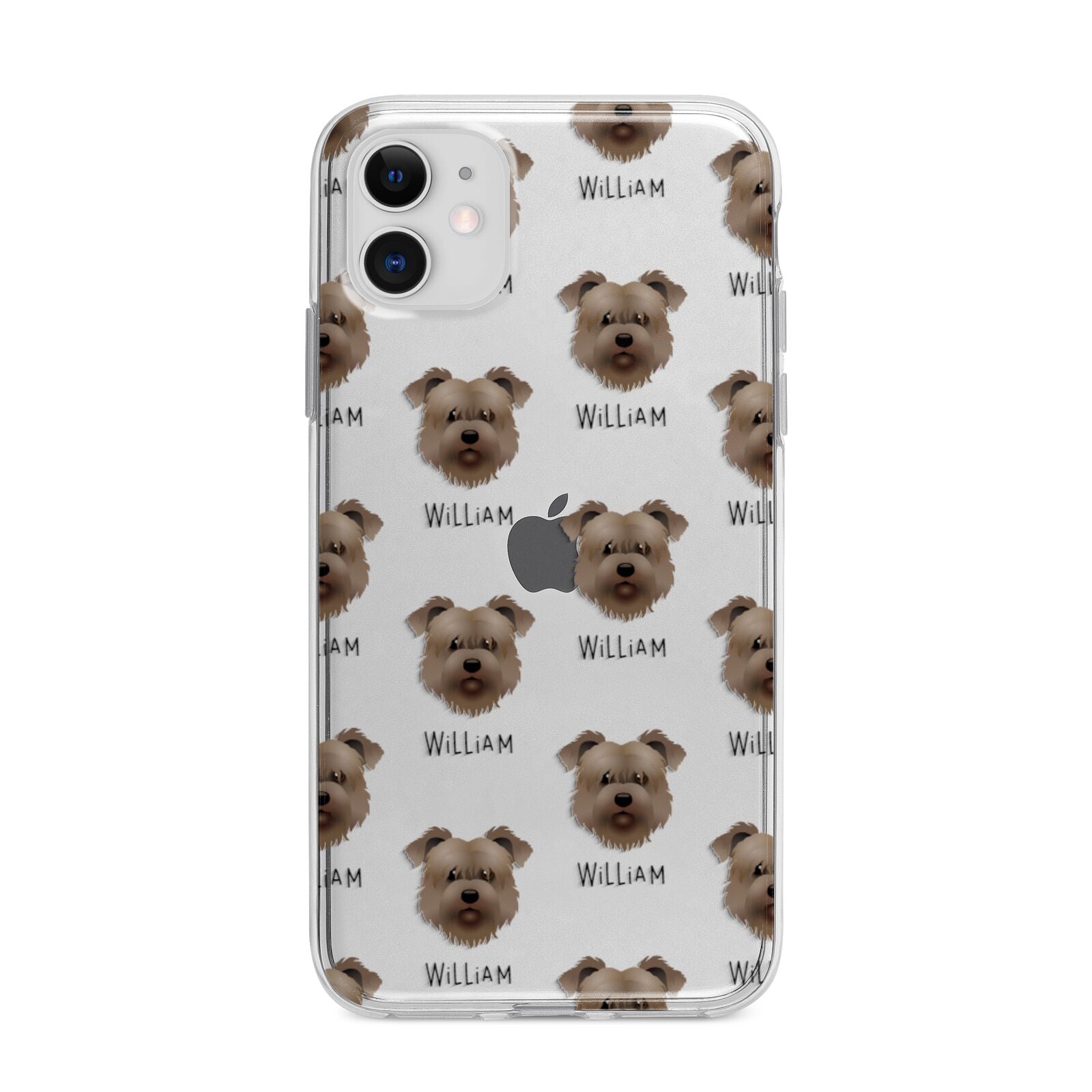 Glen Of Imaal Terrier Icon with Name Apple iPhone 11 in White with Bumper Case