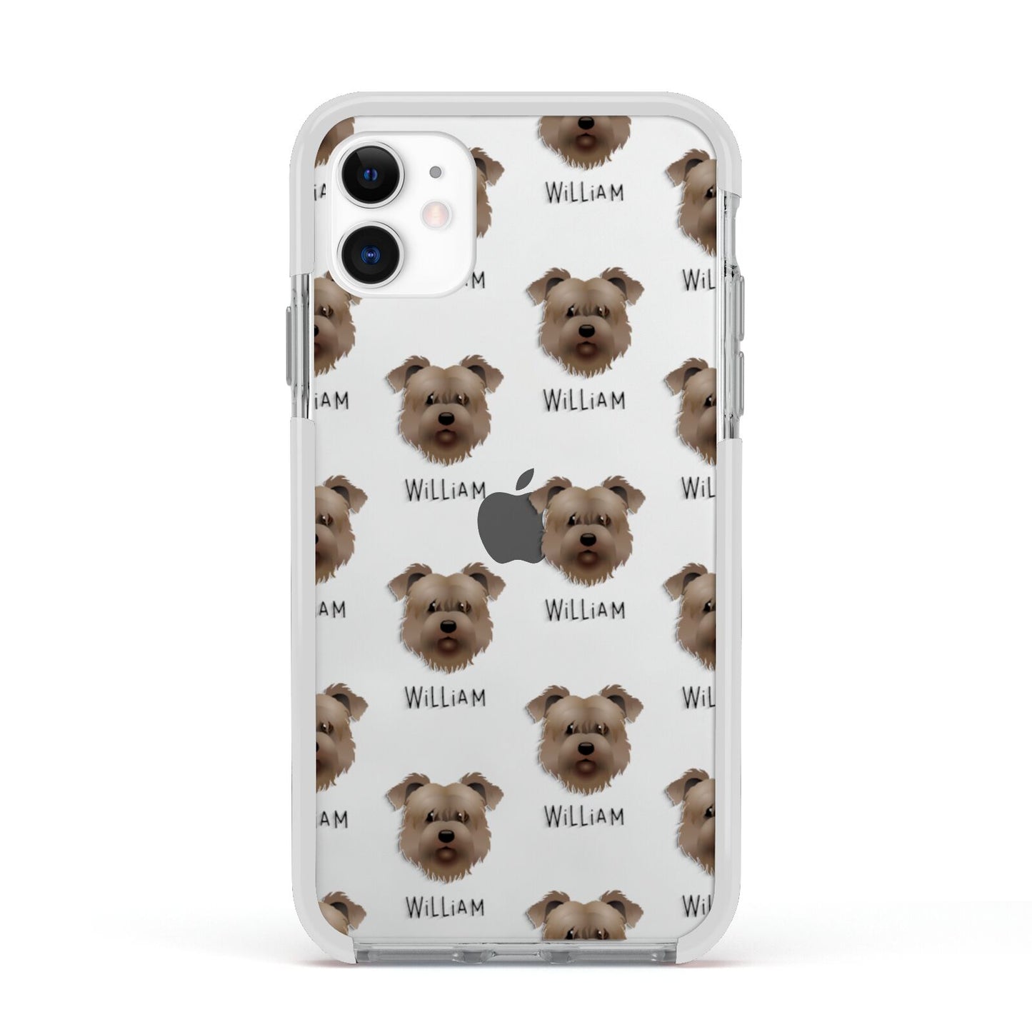Glen Of Imaal Terrier Icon with Name Apple iPhone 11 in White with White Impact Case