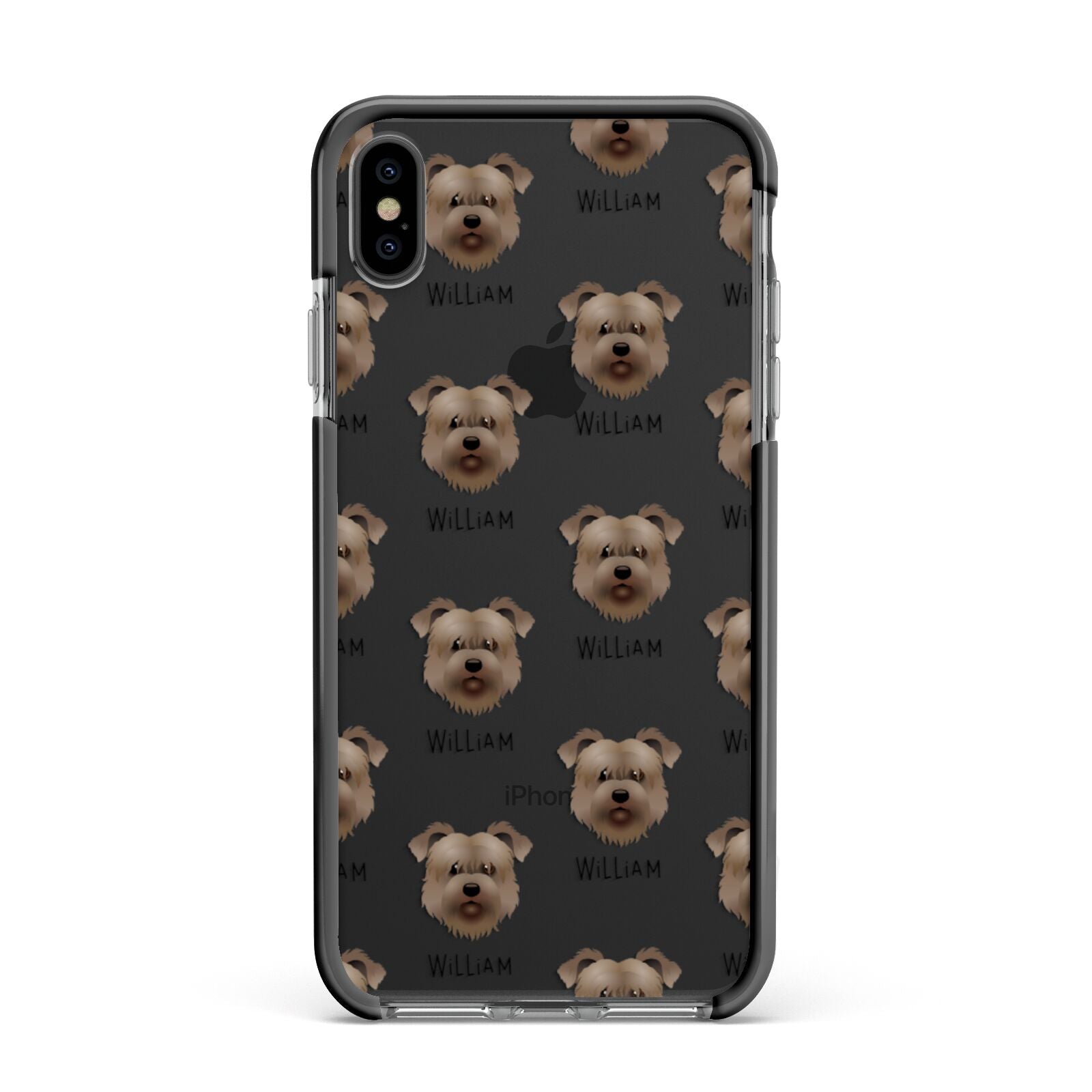 Glen Of Imaal Terrier Icon with Name Apple iPhone Xs Max Impact Case Black Edge on Black Phone