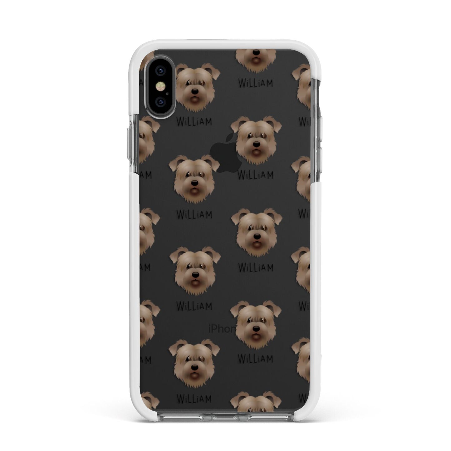 Glen Of Imaal Terrier Icon with Name Apple iPhone Xs Max Impact Case White Edge on Black Phone