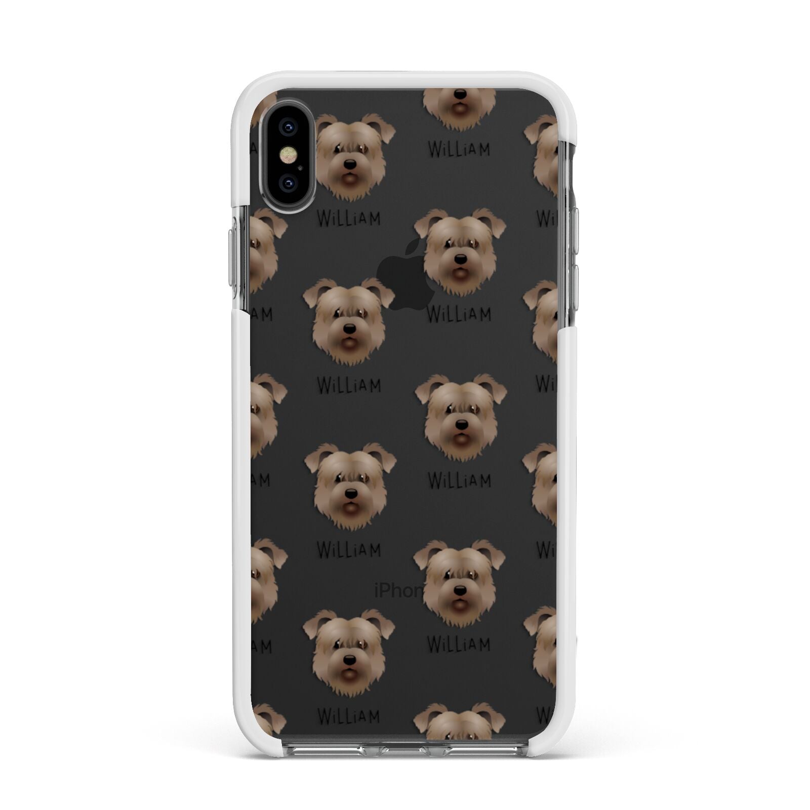 Glen Of Imaal Terrier Icon with Name Apple iPhone Xs Max Impact Case White Edge on Black Phone