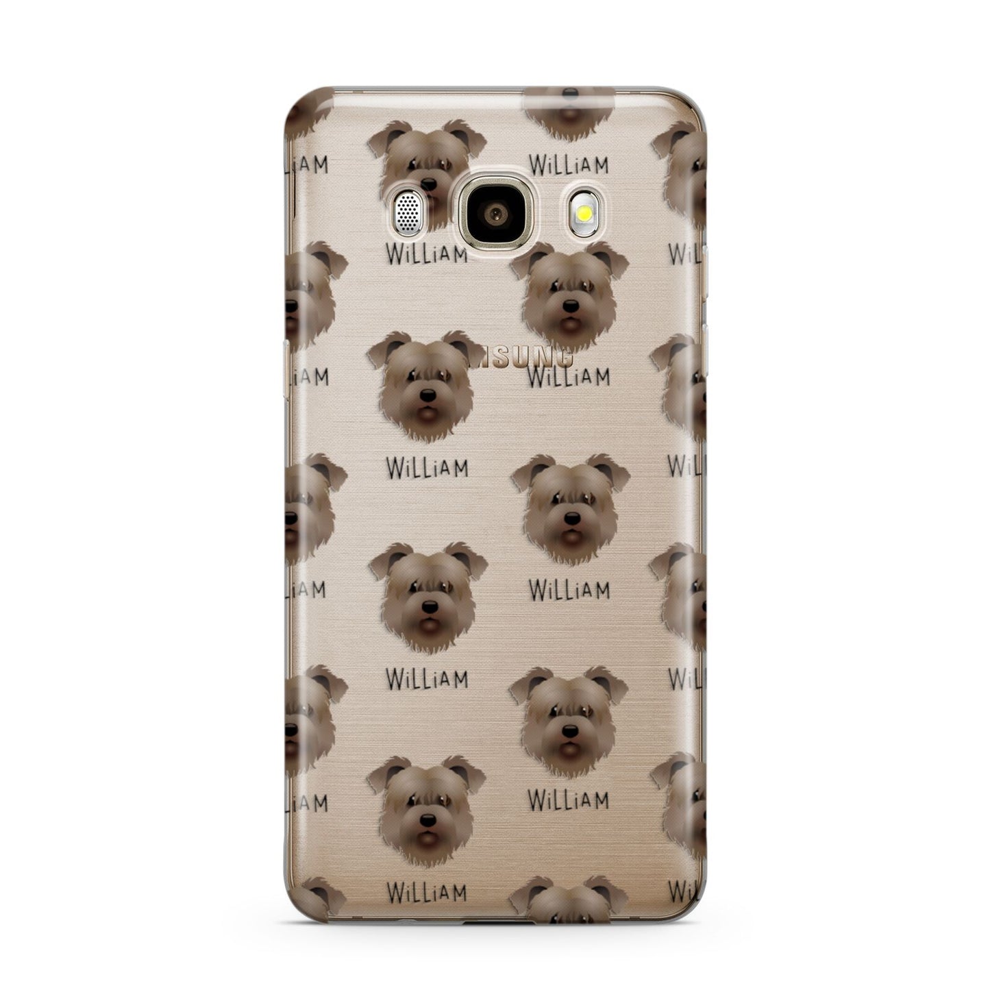 Glen Of Imaal Terrier Icon with Name Samsung Galaxy J7 2016 Case on gold phone