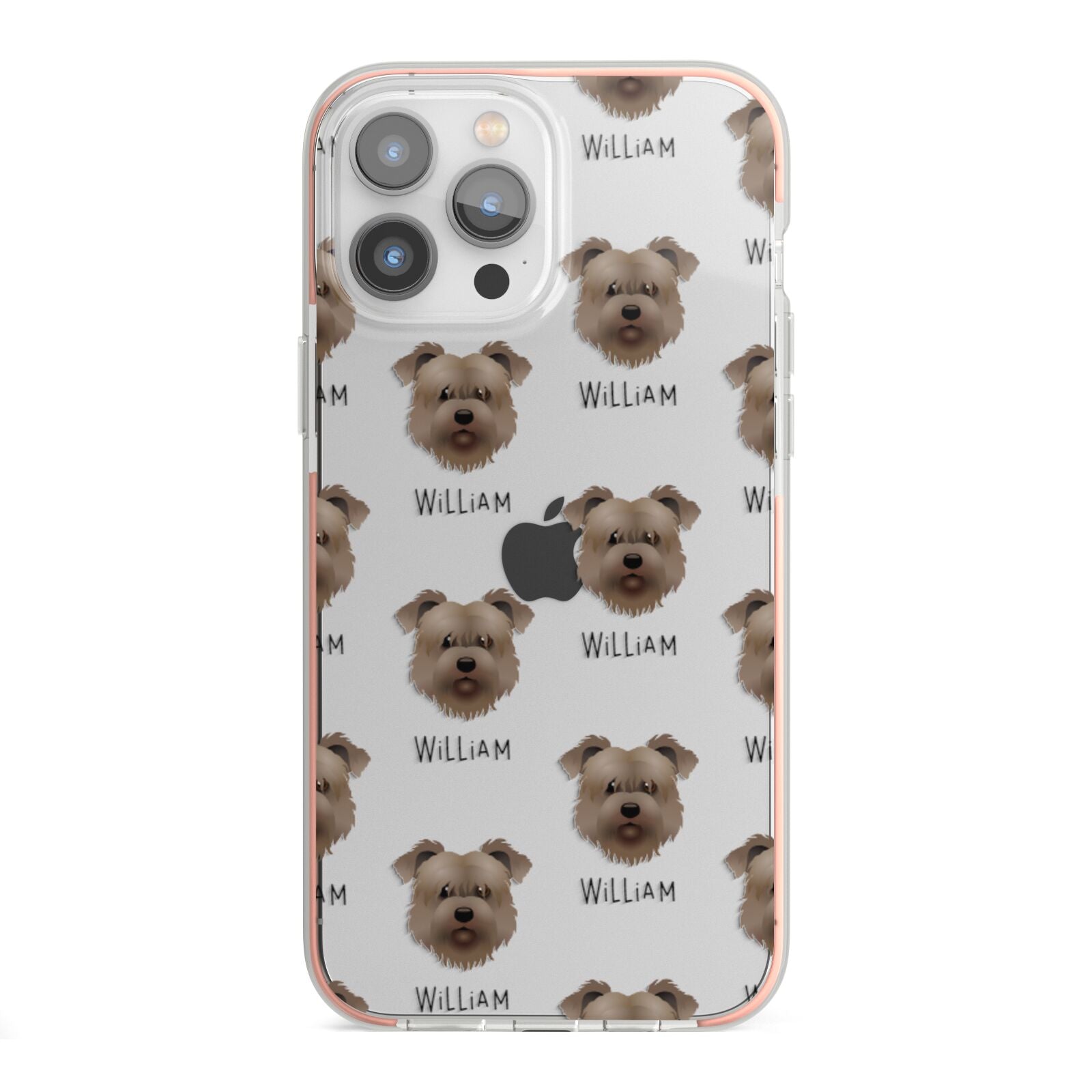 Glen Of Imaal Terrier Icon with Name iPhone 13 Pro Max TPU Impact Case with Pink Edges