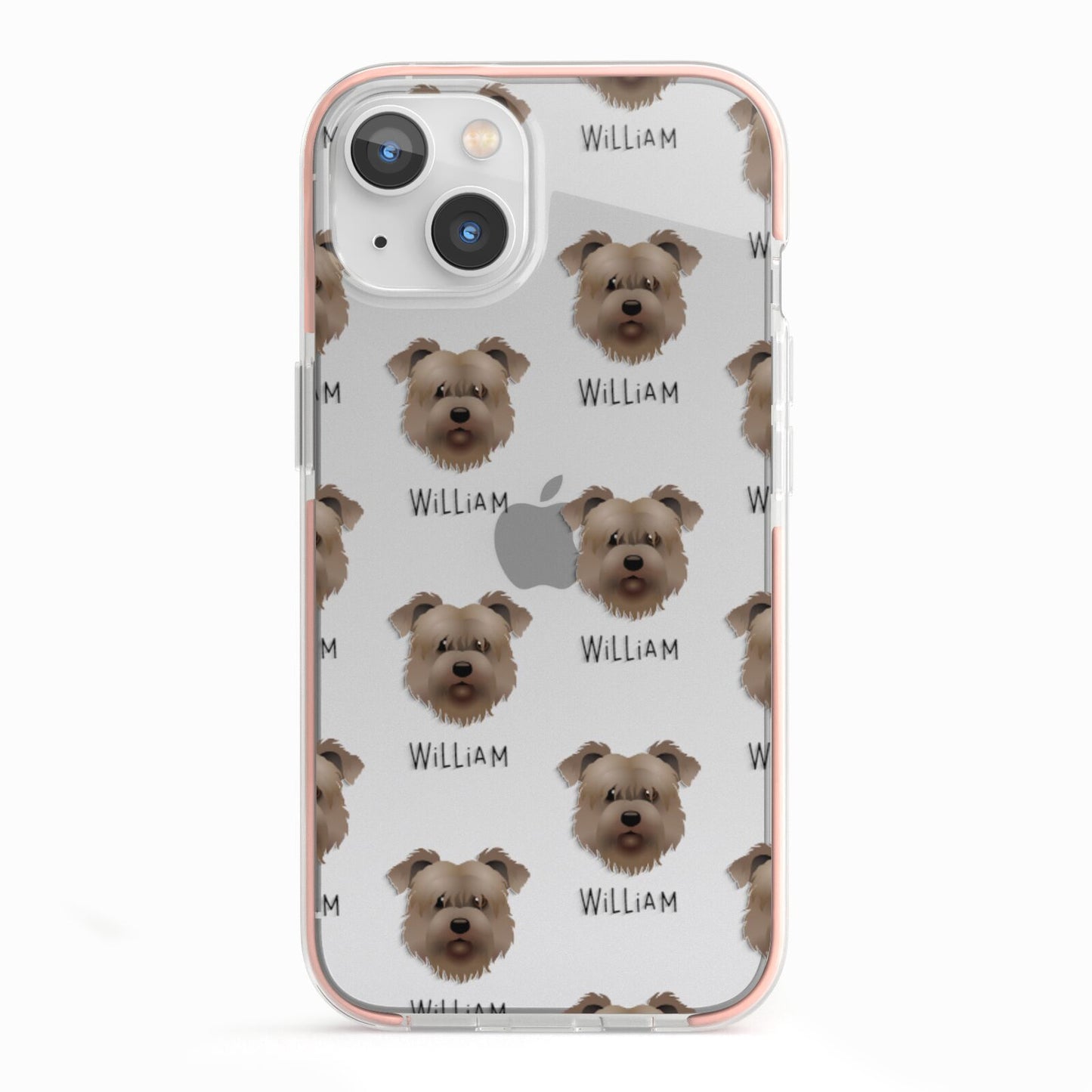 Glen Of Imaal Terrier Icon with Name iPhone 13 TPU Impact Case with Pink Edges