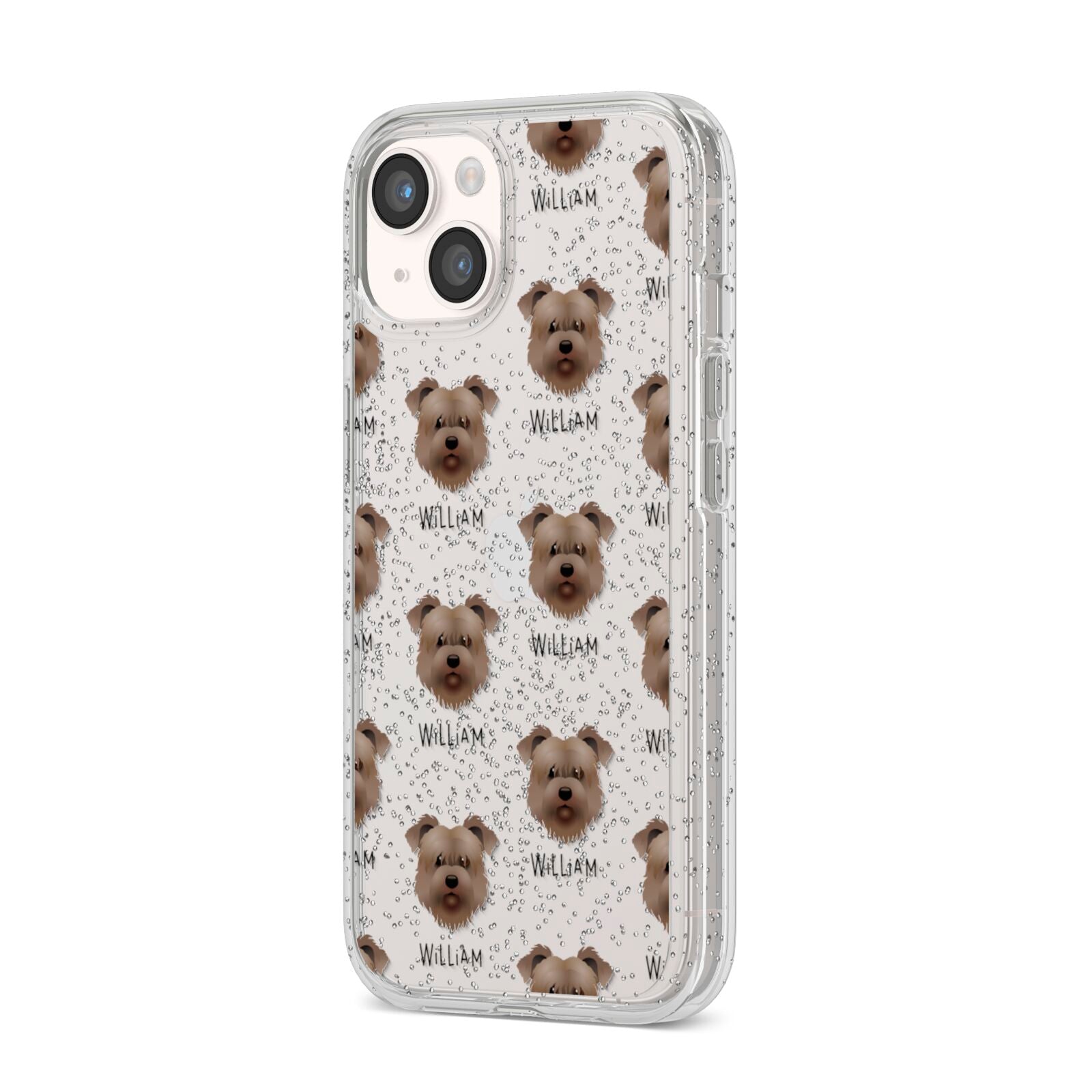 Glen Of Imaal Terrier Icon with Name iPhone 14 Glitter Tough Case Starlight Angled Image