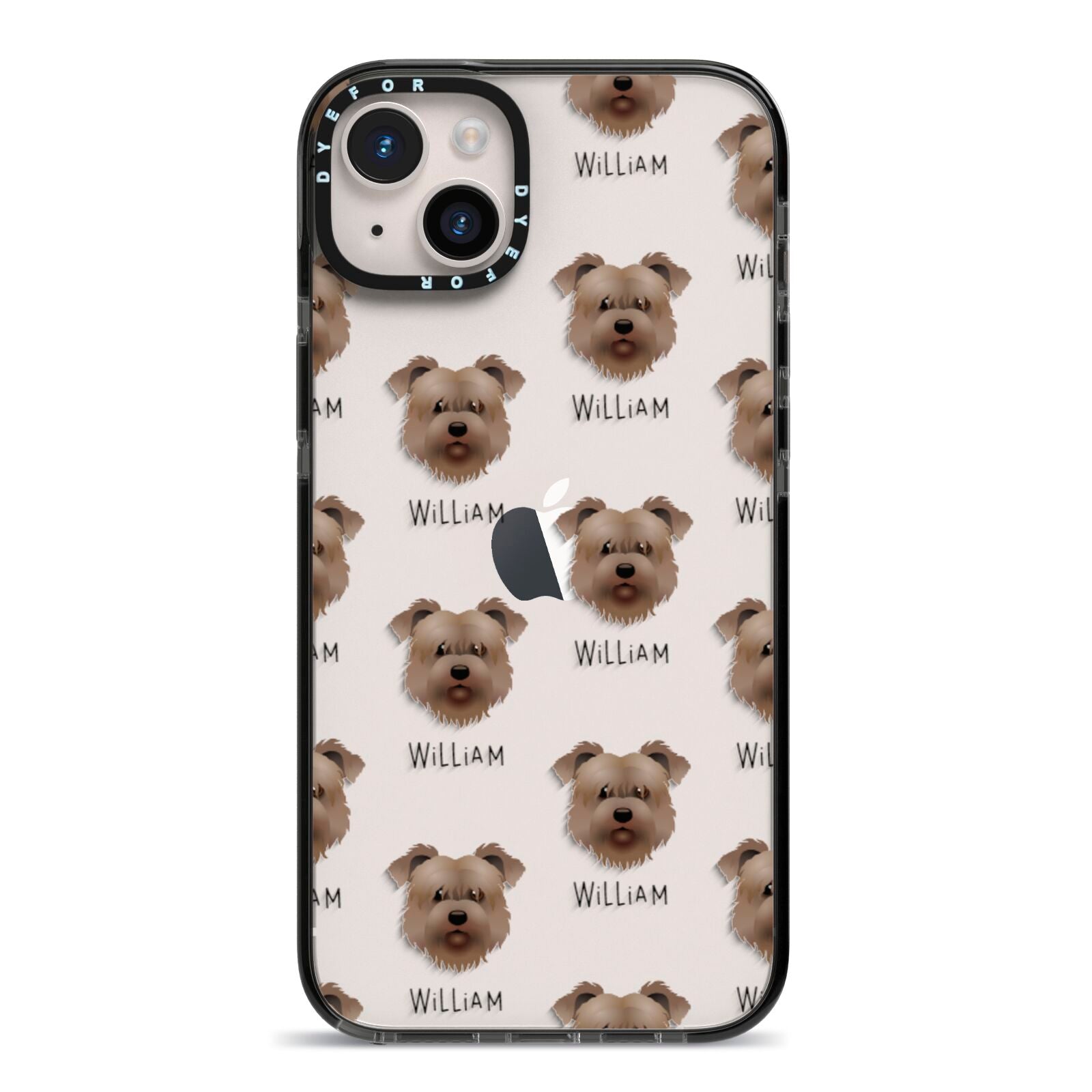 Glen Of Imaal Terrier Icon with Name iPhone 14 Plus Black Impact Case on Silver phone