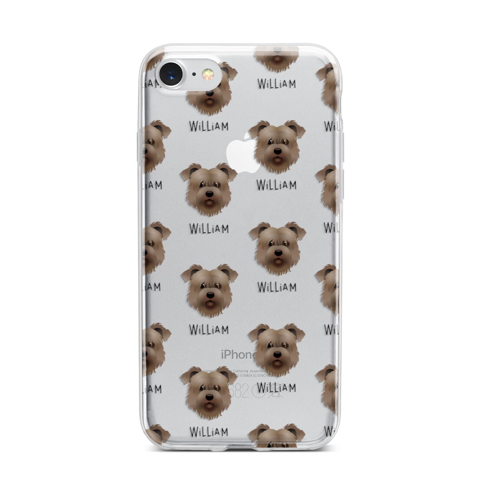 Glen Of Imaal Terrier Icon with Name iPhone 7 Bumper Case on Silver iPhone