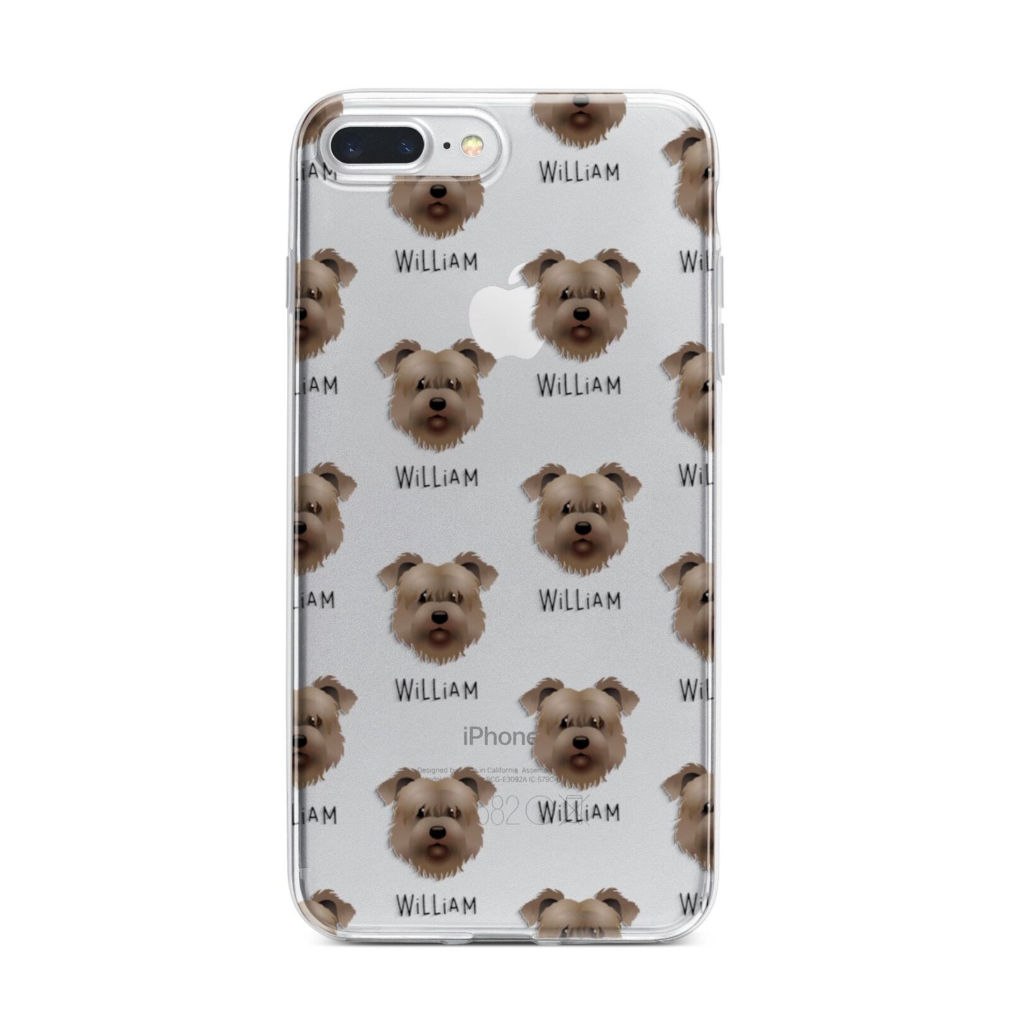 Glen Of Imaal Terrier Icon with Name iPhone 7 Plus Bumper Case on Silver iPhone