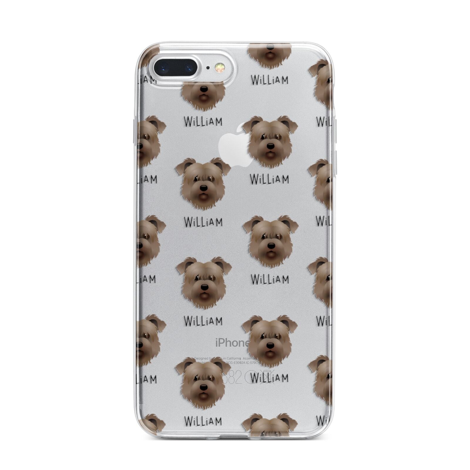 Glen Of Imaal Terrier Icon with Name iPhone 7 Plus Bumper Case on Silver iPhone