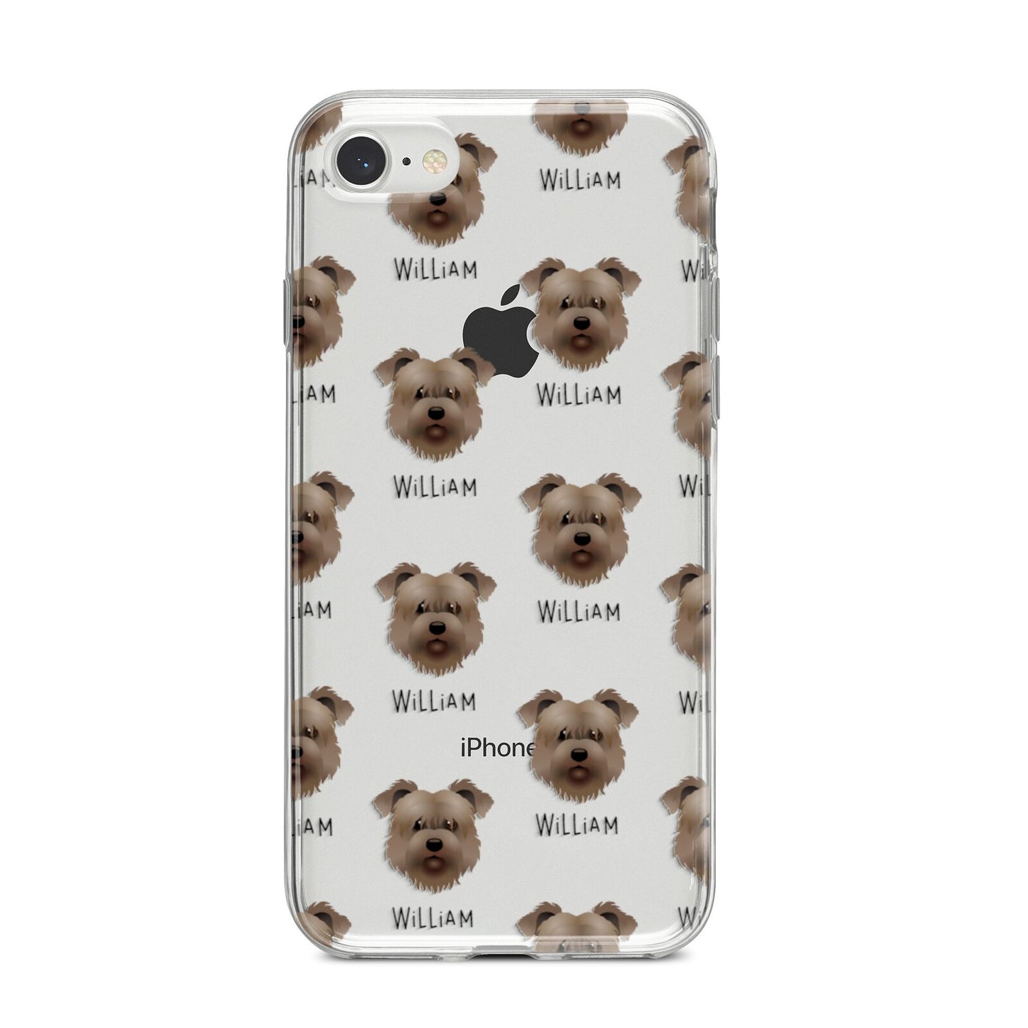 Glen Of Imaal Terrier Icon with Name iPhone 8 Bumper Case on Silver iPhone