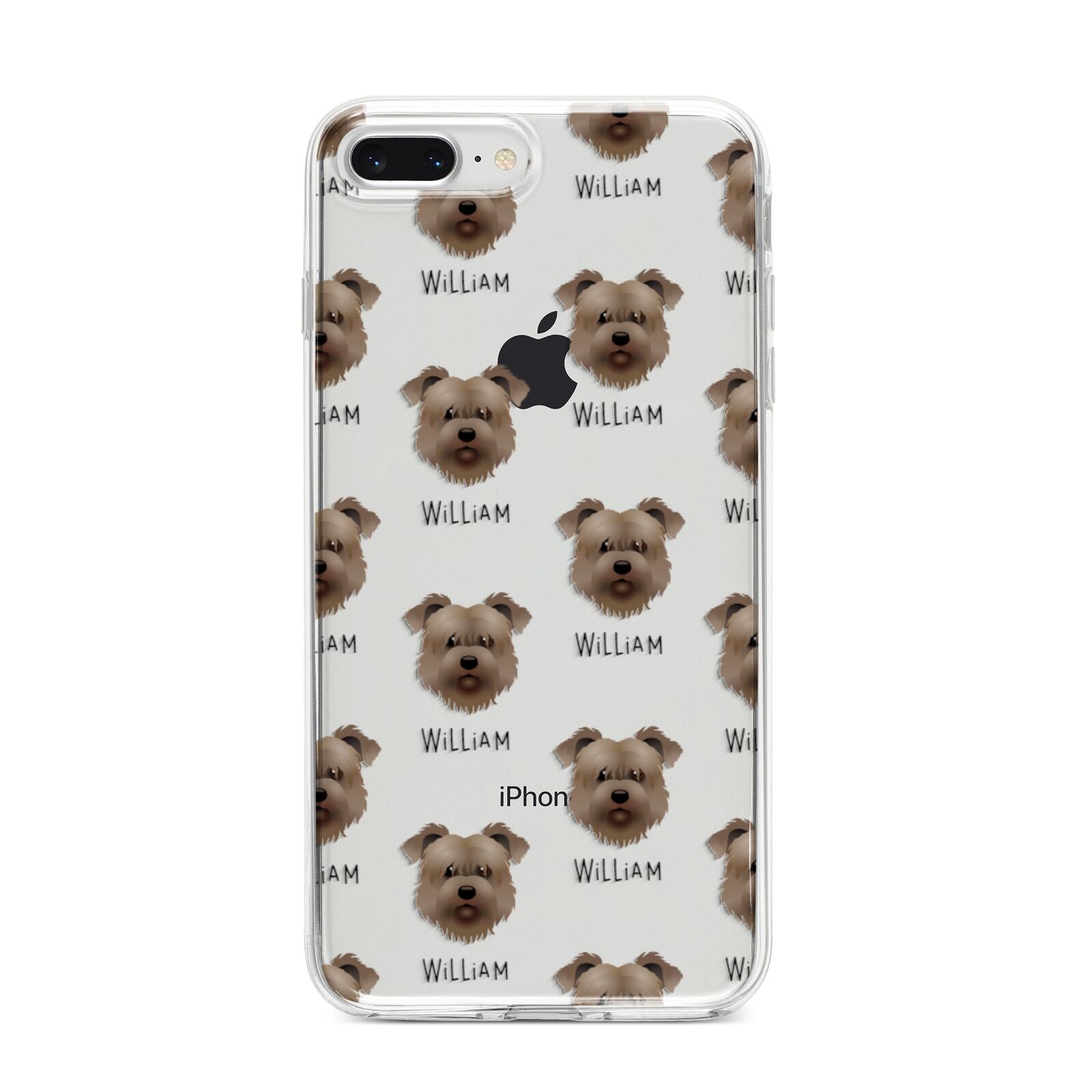 Glen Of Imaal Terrier Icon with Name iPhone 8 Plus Bumper Case on Silver iPhone