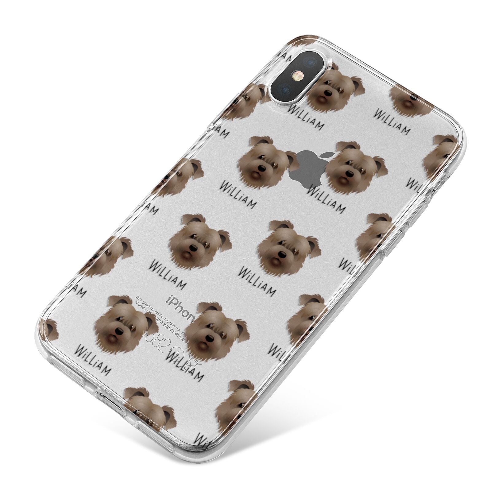 Glen Of Imaal Terrier Icon with Name iPhone X Bumper Case on Silver iPhone
