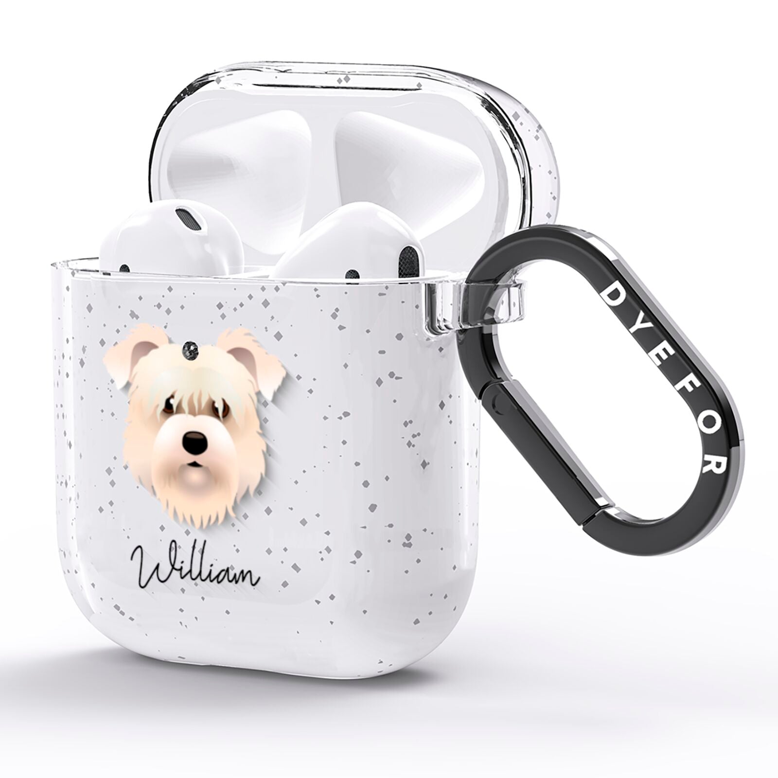 Glen Of Imaal Terrier Personalised AirPods Glitter Case Side Image