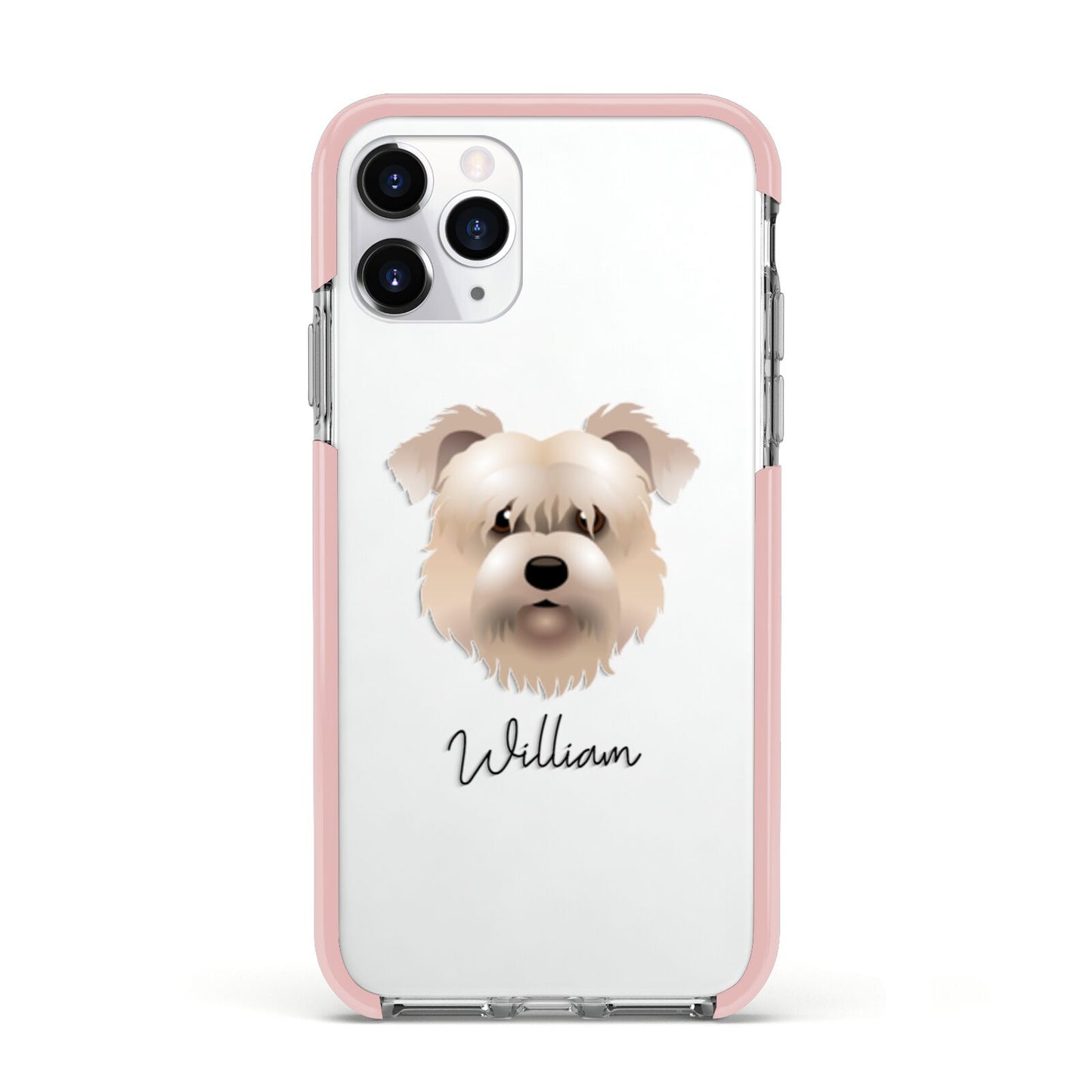 Glen Of Imaal Terrier Personalised Apple iPhone 11 Pro in Silver with Pink Impact Case