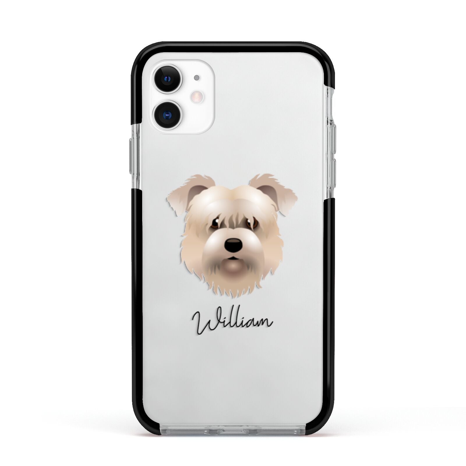 Glen Of Imaal Terrier Personalised Apple iPhone 11 in White with Black Impact Case