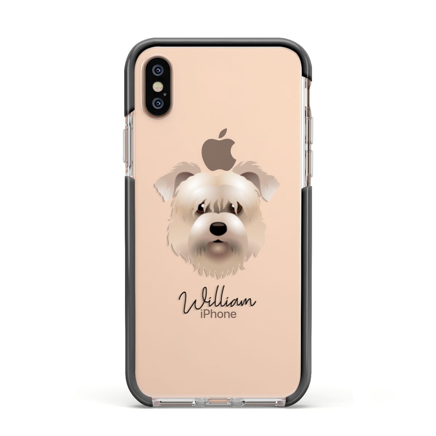 Glen Of Imaal Terrier Personalised Apple iPhone Xs Impact Case Black Edge on Gold Phone