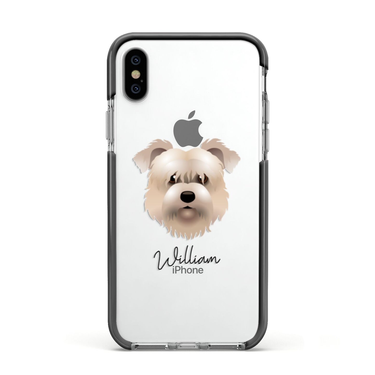 Glen Of Imaal Terrier Personalised Apple iPhone Xs Impact Case Black Edge on Silver Phone