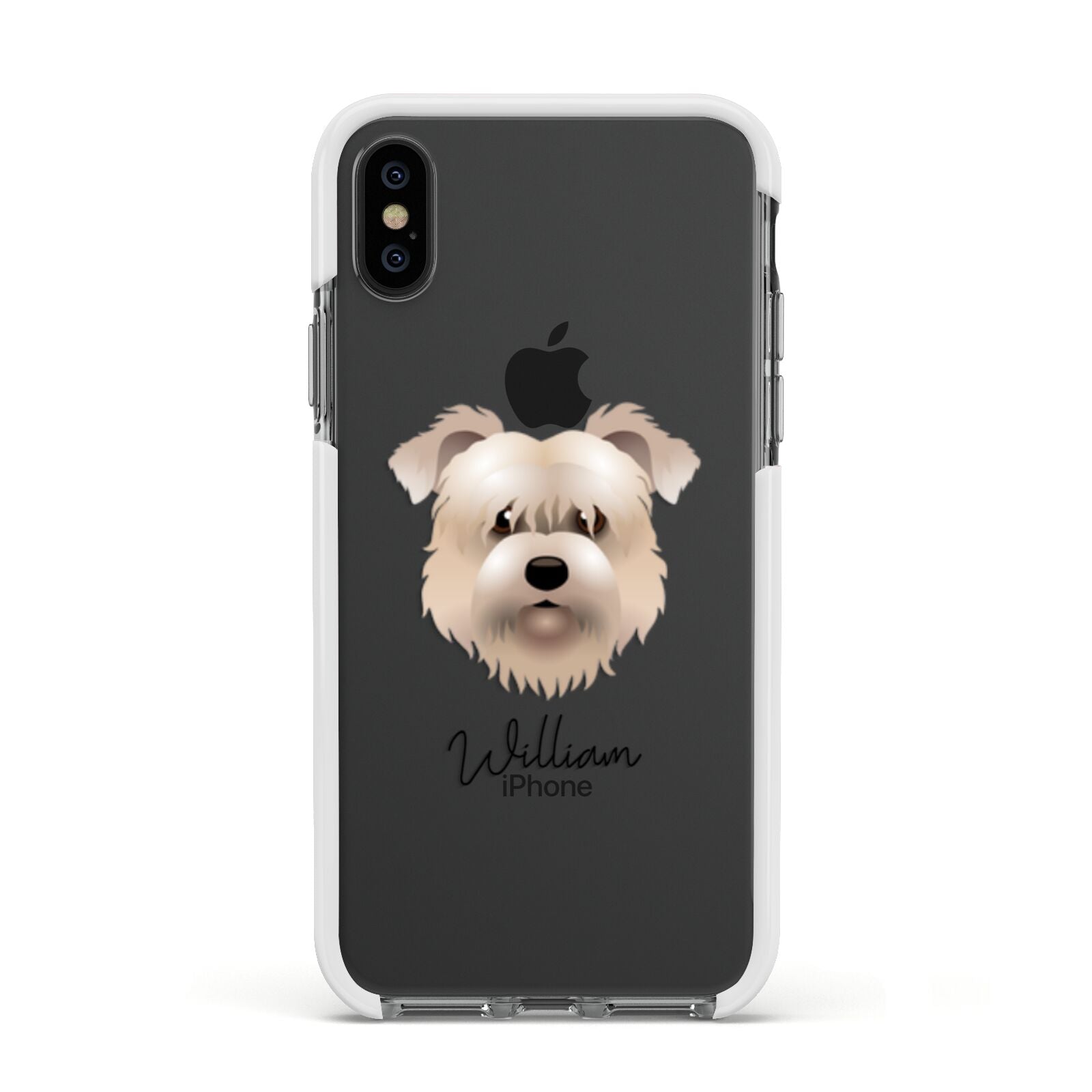 Glen Of Imaal Terrier Personalised Apple iPhone Xs Impact Case White Edge on Black Phone