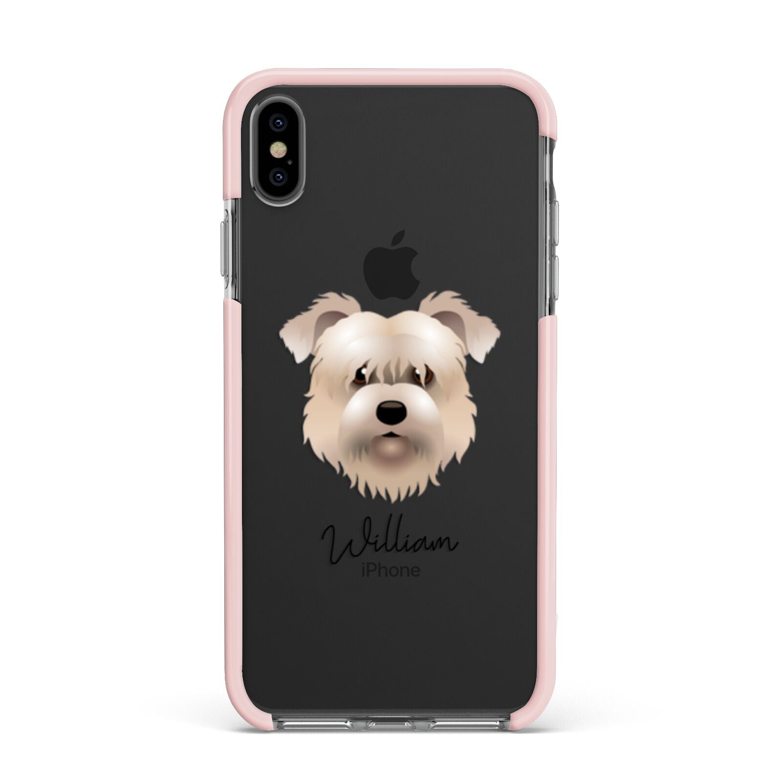 Glen Of Imaal Terrier Personalised Apple iPhone Xs Max Impact Case Pink Edge on Black Phone