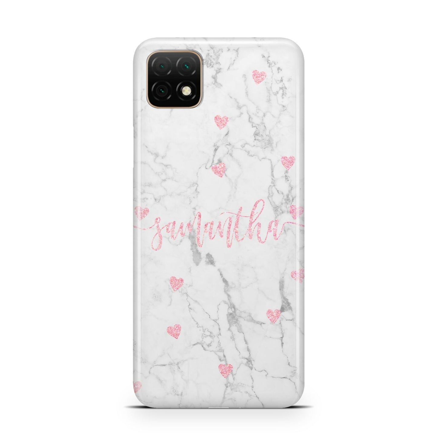 Glitter Hearts Marble Personalised Name Huawei Enjoy 20 Phone Case