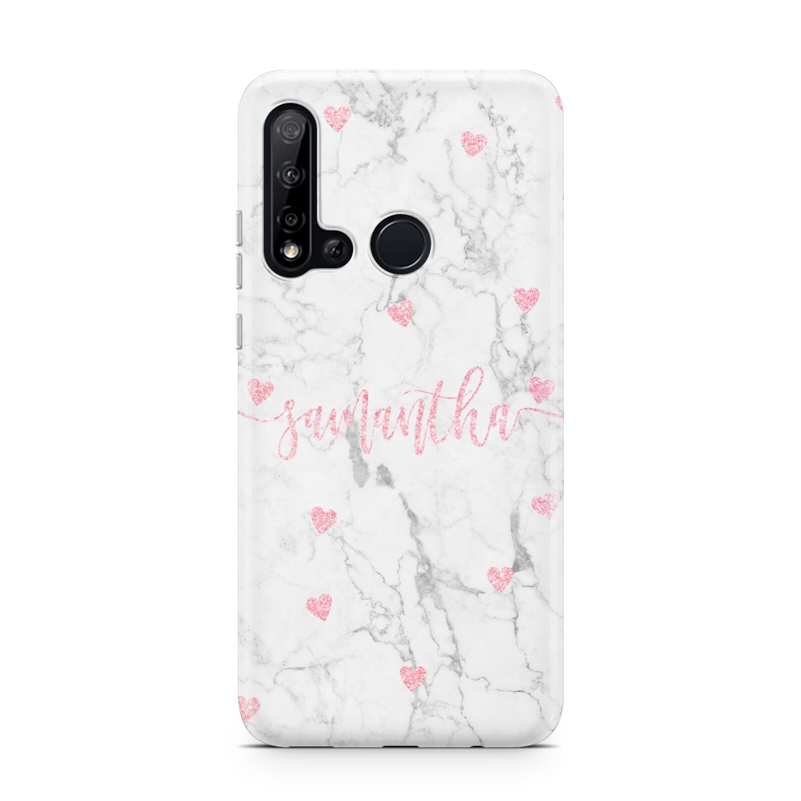 Glitter Hearts Marble Personalised Name Huawei P20 Lite 5G Phone Case