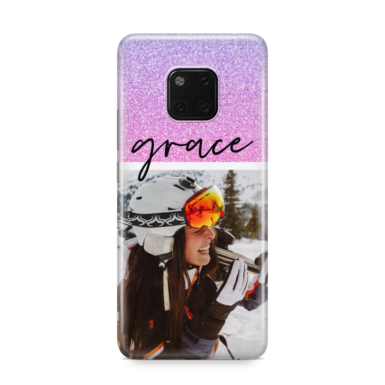 Glitter Personalised Photo Upload Name Huawei Mate 20 Pro Phone Case