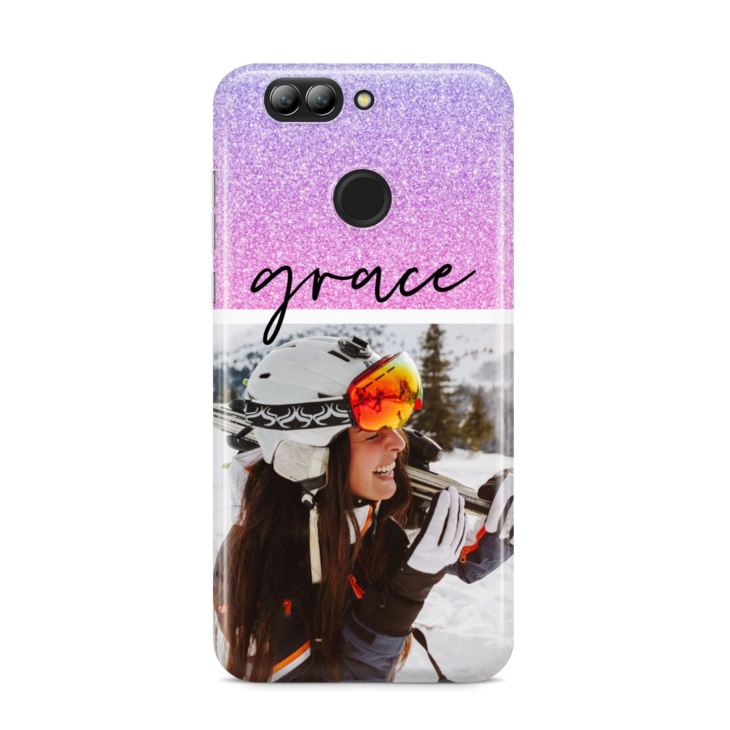 Glitter Personalised Photo Upload Name Huawei Nova 2s Phone Case