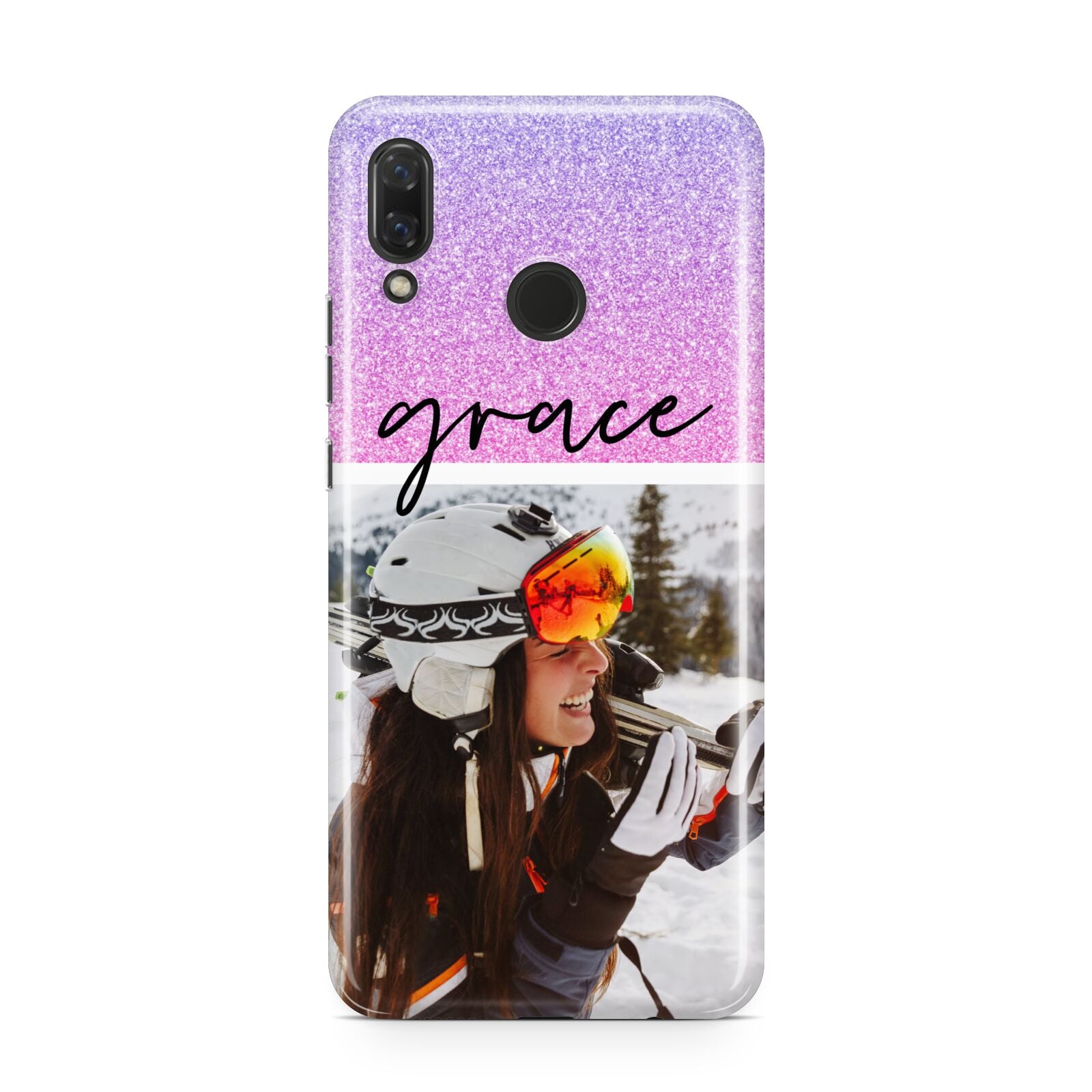 Glitter Personalised Photo Upload Name Huawei Nova 3 Phone Case