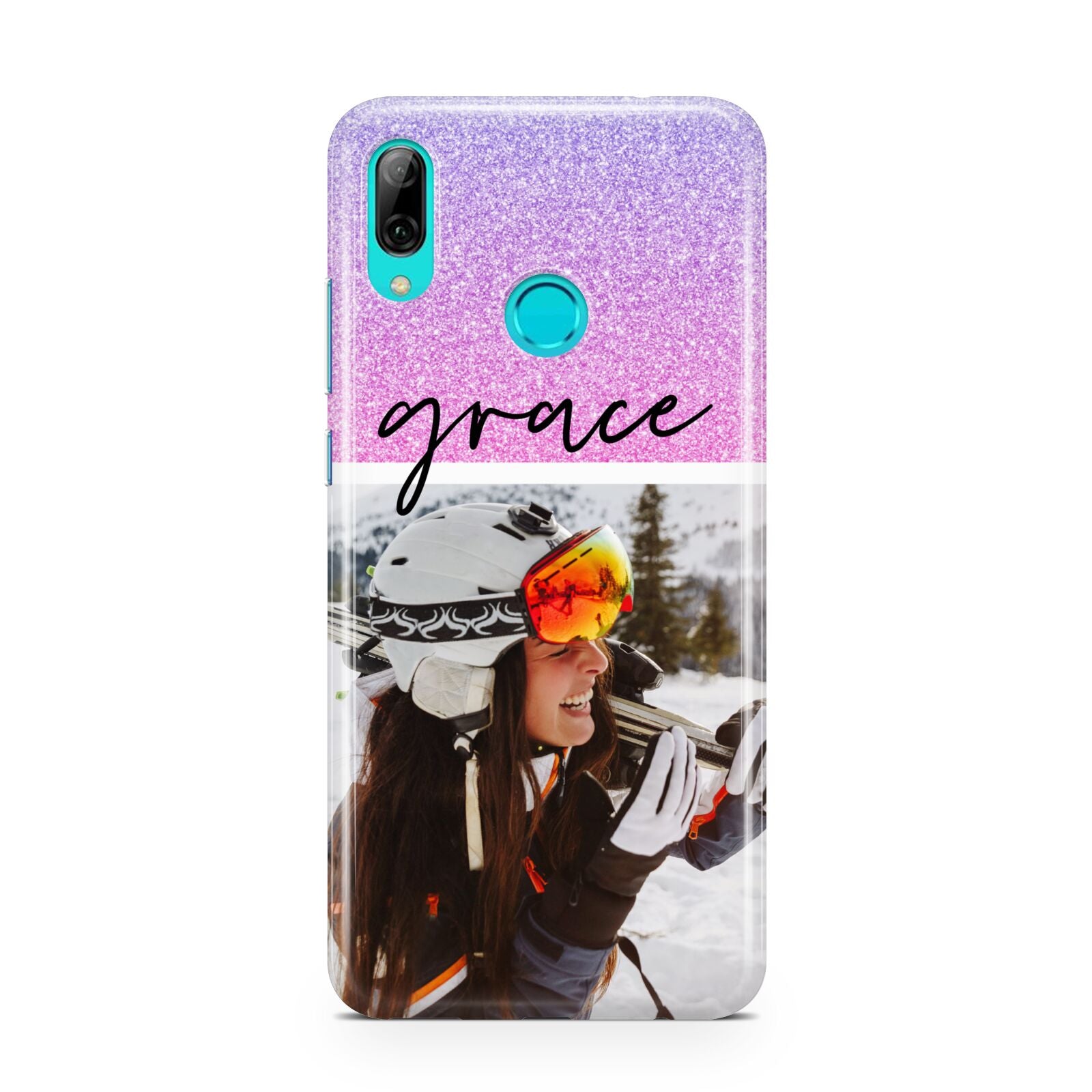 Glitter Personalised Photo Upload Name Huawei P Smart 2019 Case