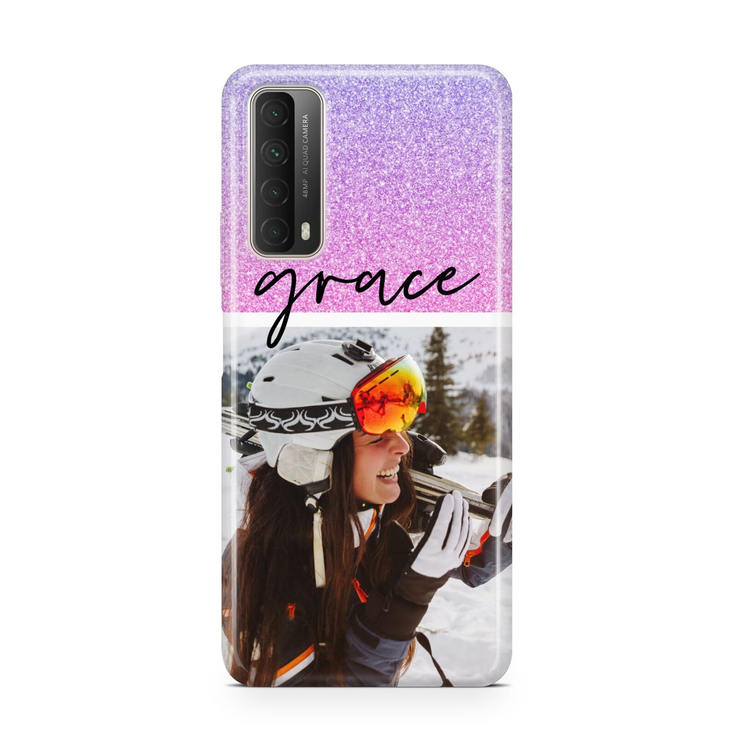 Glitter Personalised Photo Upload Name Huawei P Smart 2021