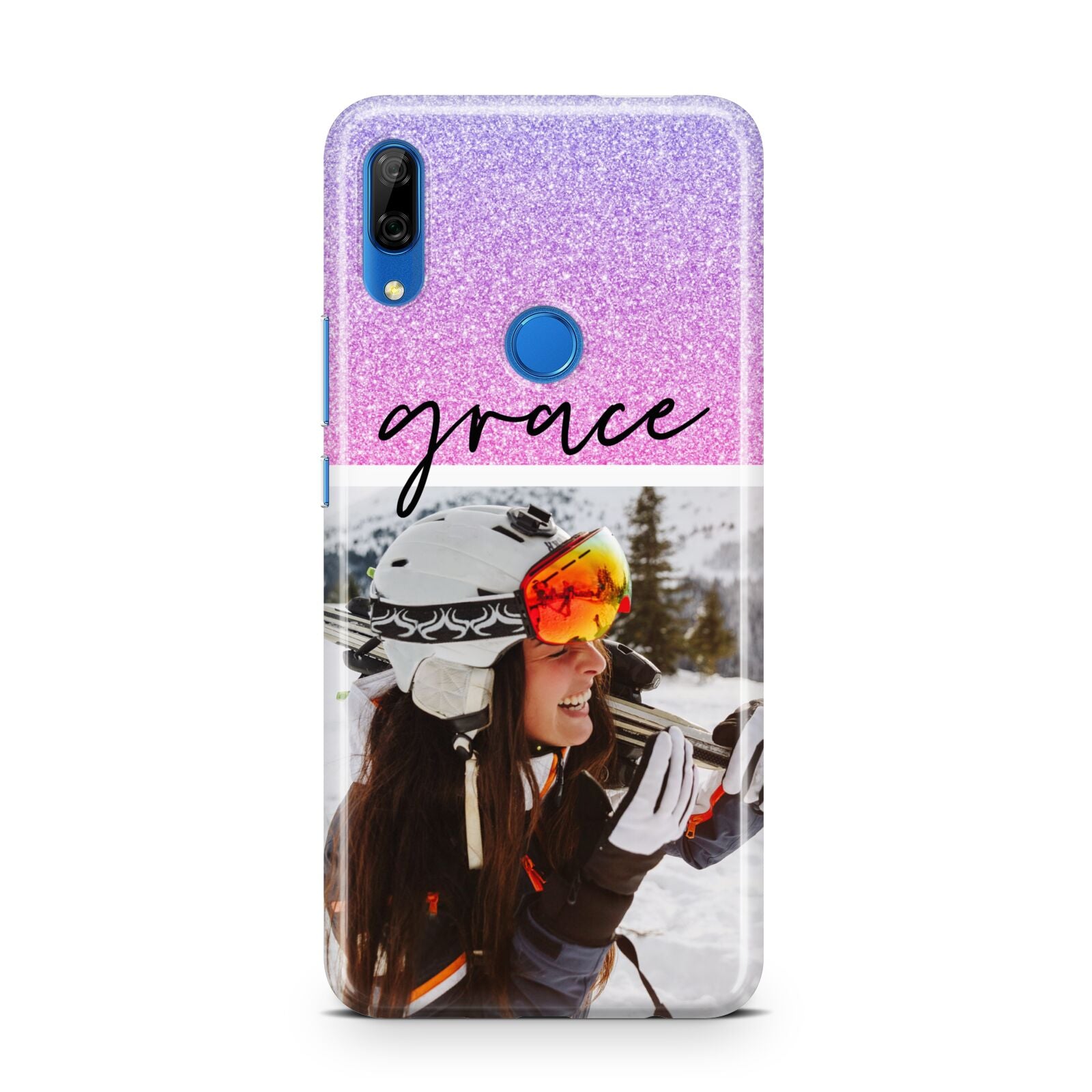 Glitter Personalised Photo Upload Name Huawei P Smart Z