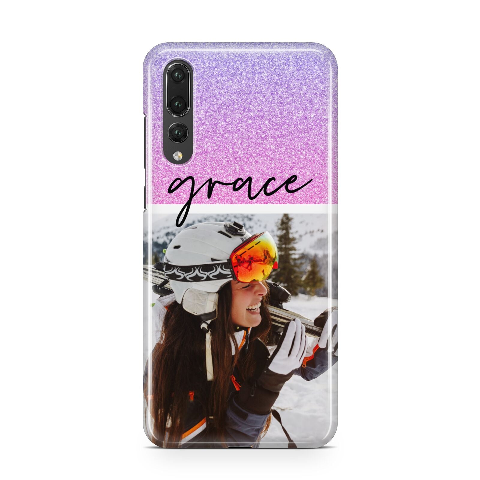 Glitter Personalised Photo Upload Name Huawei P20 Pro Phone Case