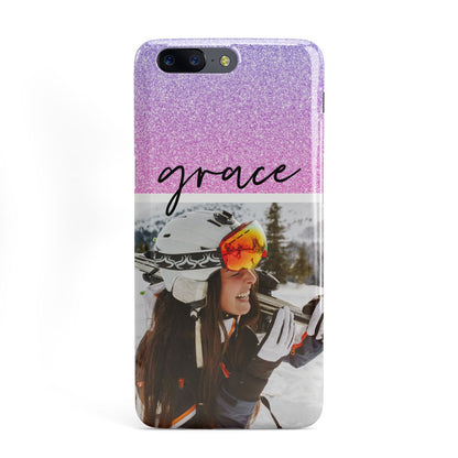 Glitter Personalised Photo Upload Name OnePlus Case