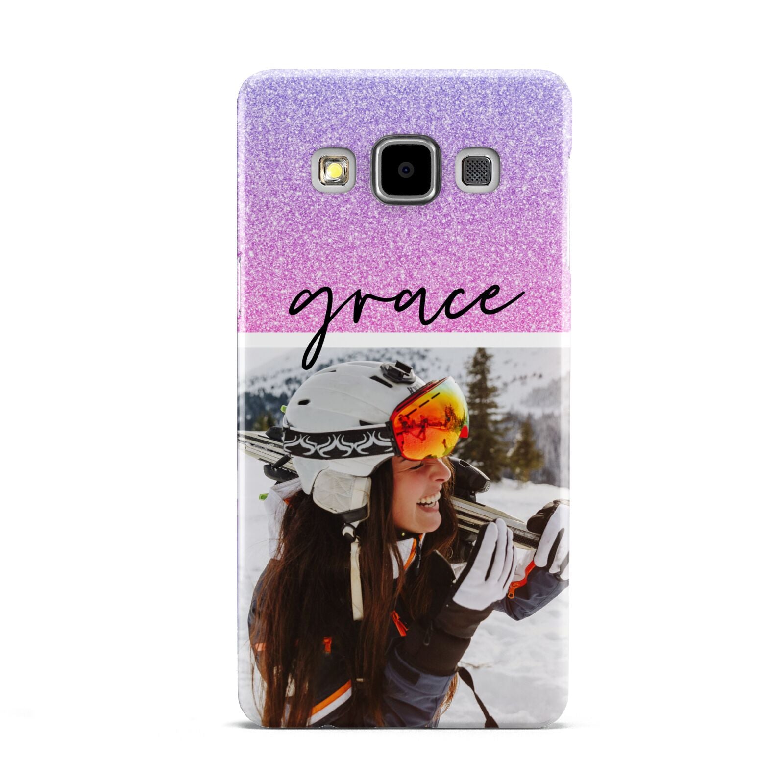 Glitter Personalised Photo Upload Name Samsung Galaxy A5 Case