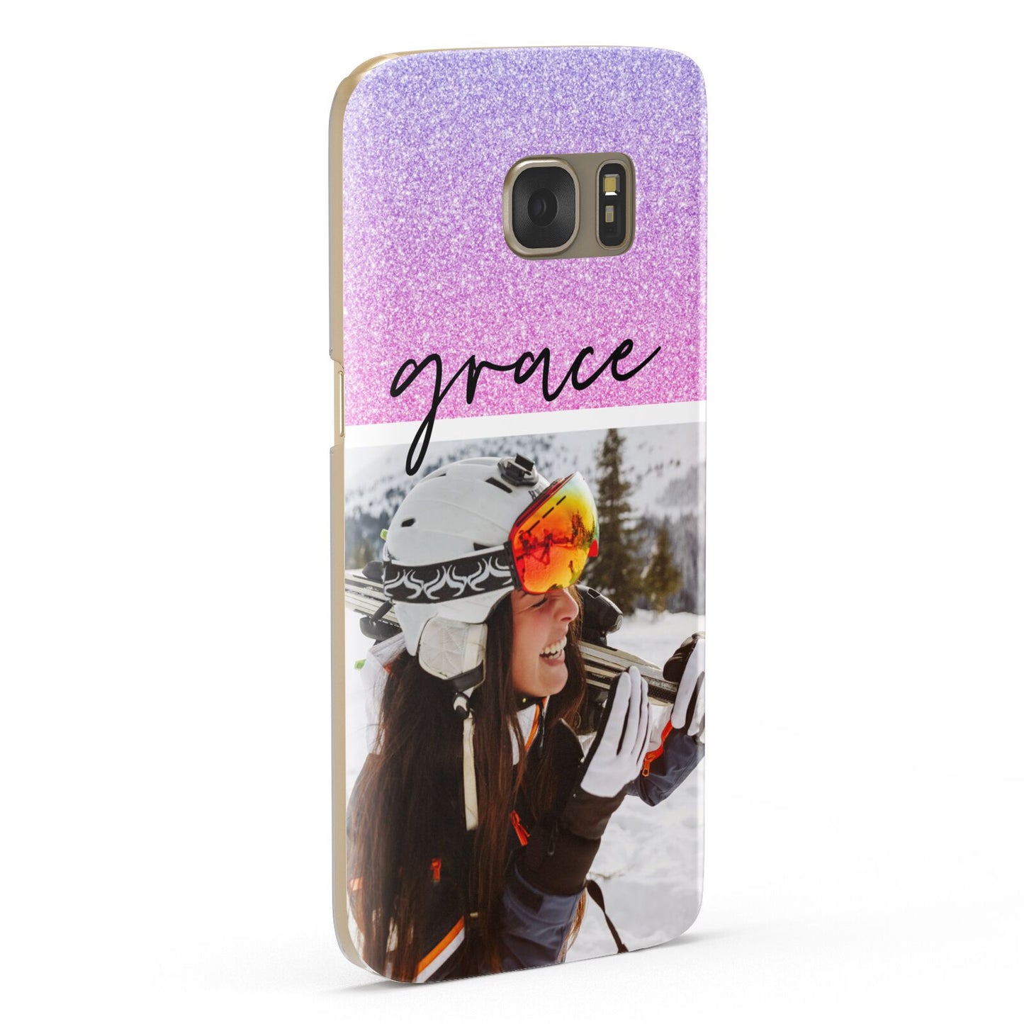 Glitter Personalised Photo Upload Name Samsung Galaxy Case Fourty Five Degrees