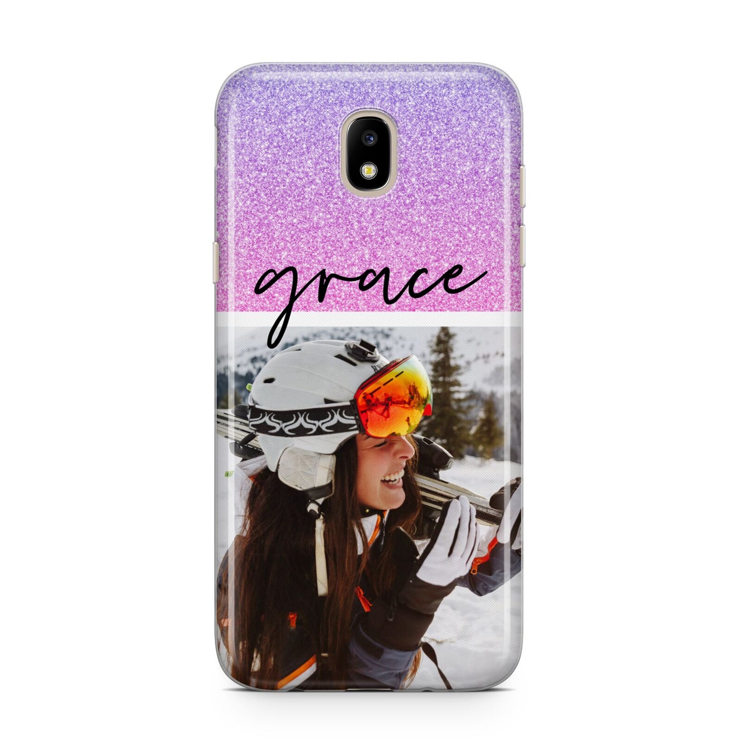 Glitter Personalised Photo Upload Name Samsung J5 2017 Case