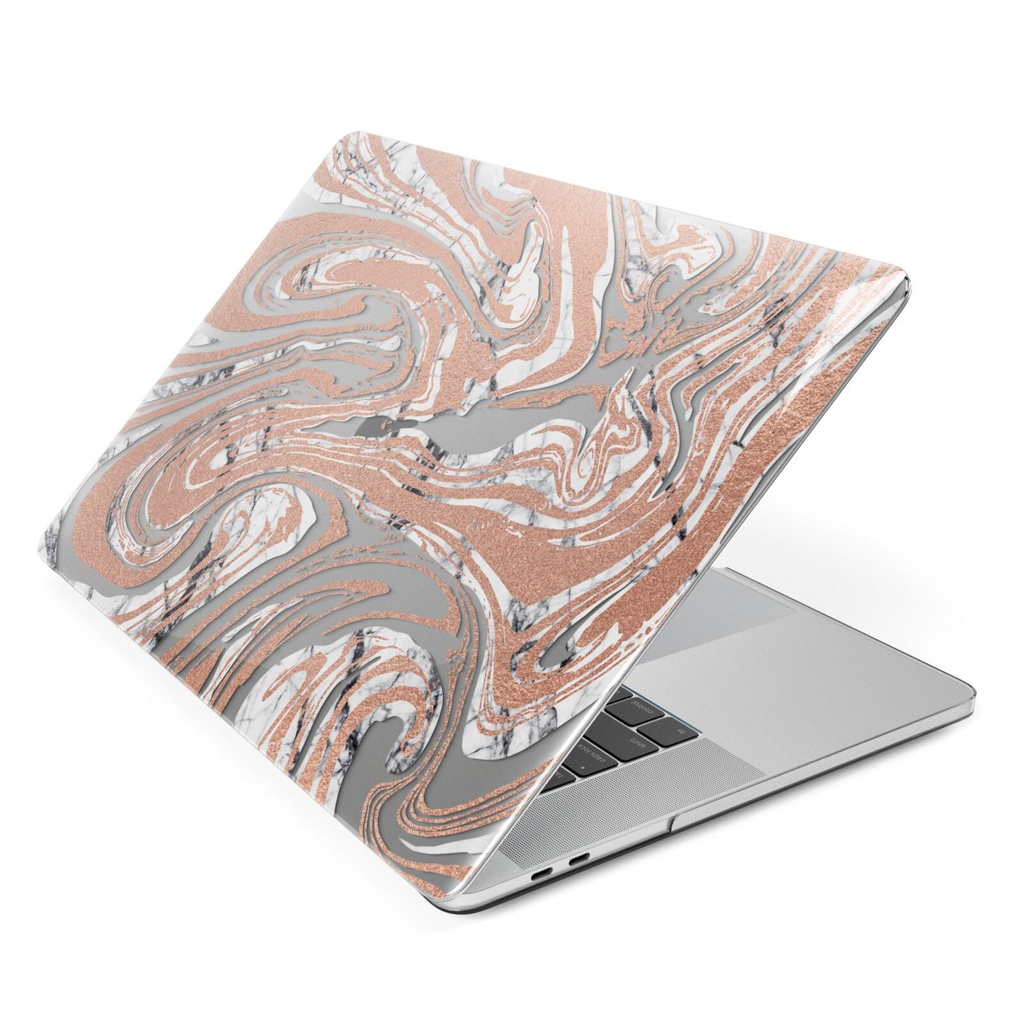 Gold And White Marble Apple MacBook Case Side View