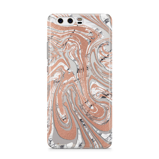 Gold And White Marble Huawei P10 Phone Case