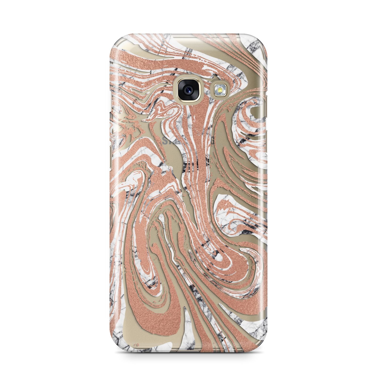 Gold And White Marble Samsung Galaxy A3 2017 Case on gold phone