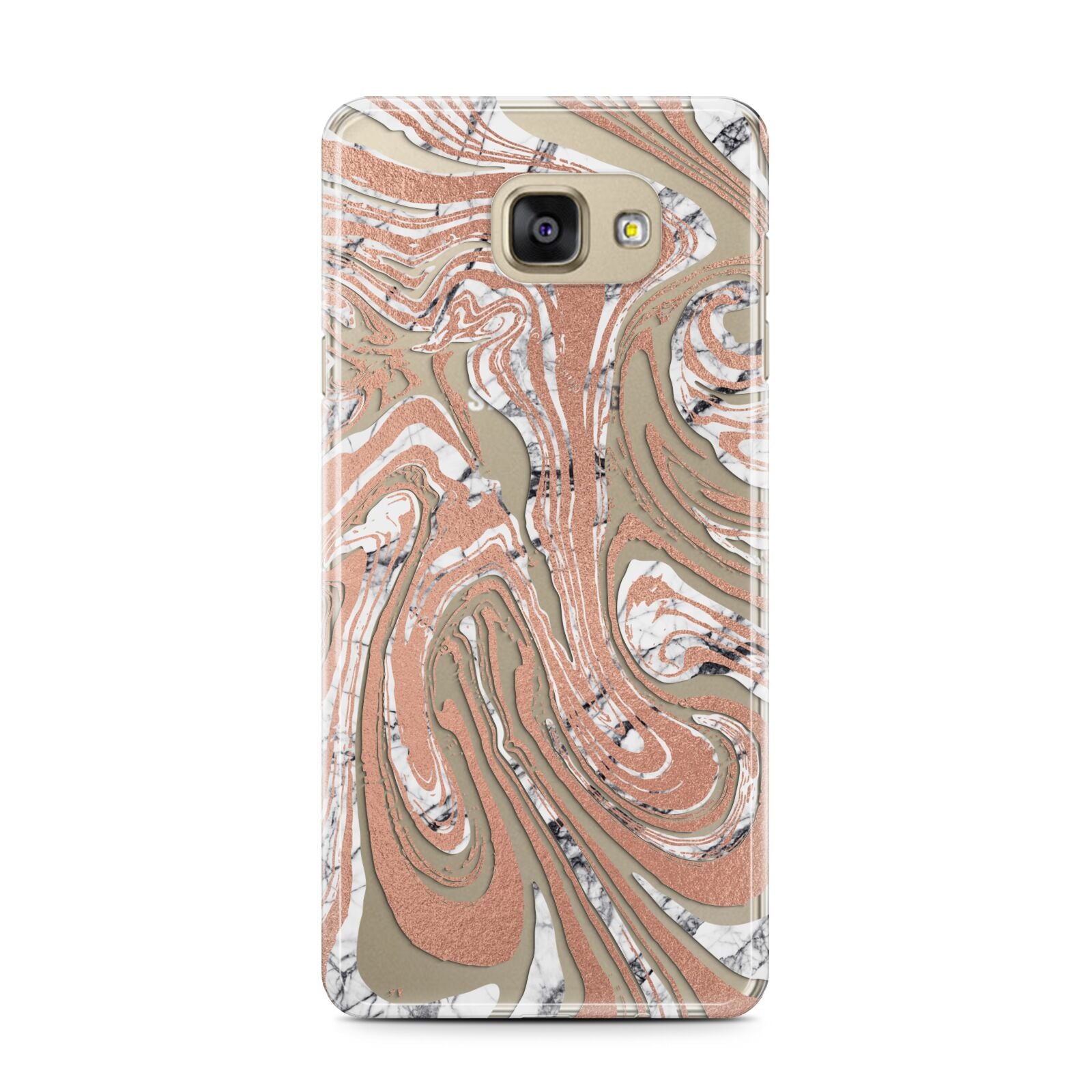 Gold And White Marble Samsung Galaxy A7 2016 Case on gold phone