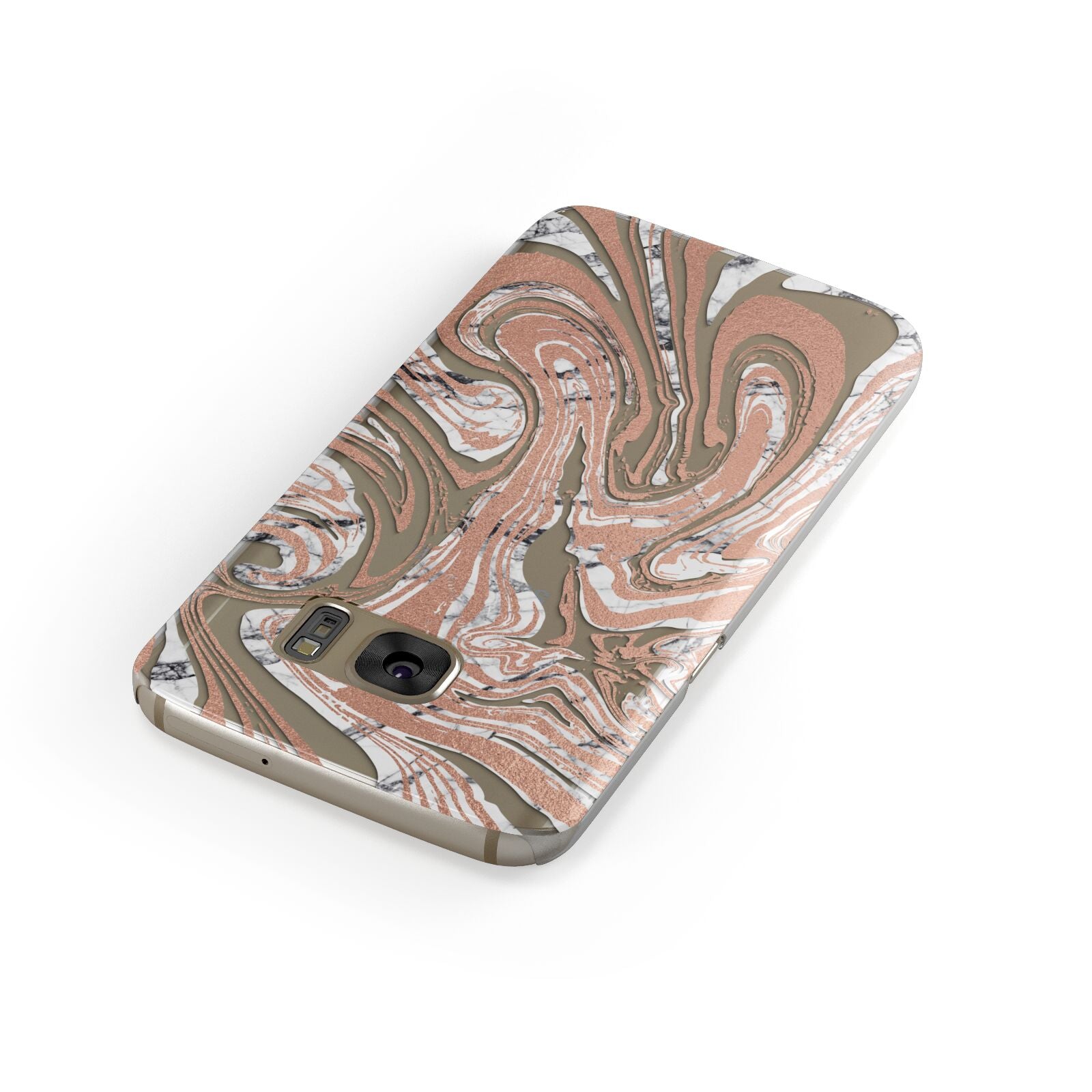 Gold And White Marble Samsung Galaxy Case Front Close Up