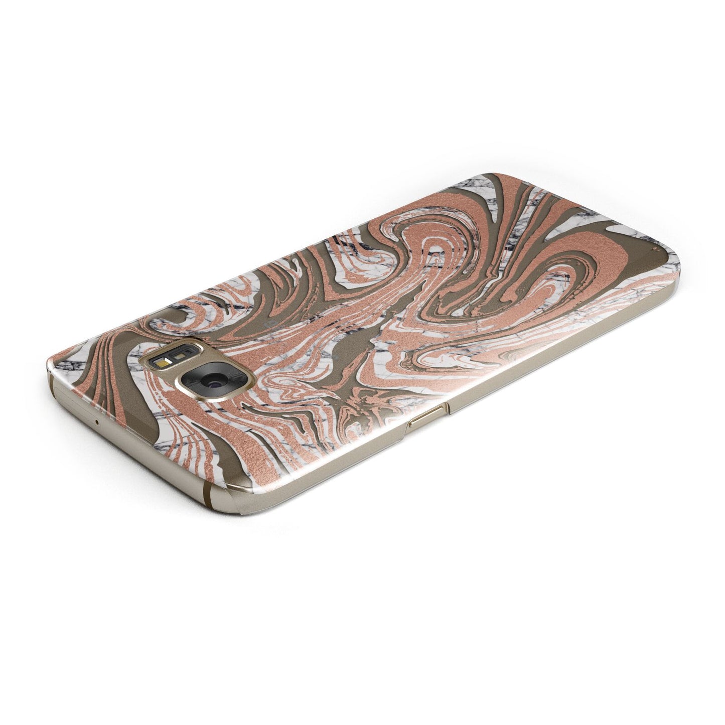 Gold And White Marble Samsung Galaxy Case Top Cutout