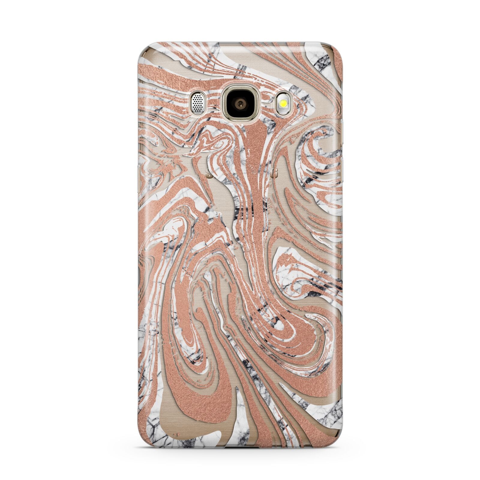 Gold And White Marble Samsung Galaxy J7 2016 Case on gold phone