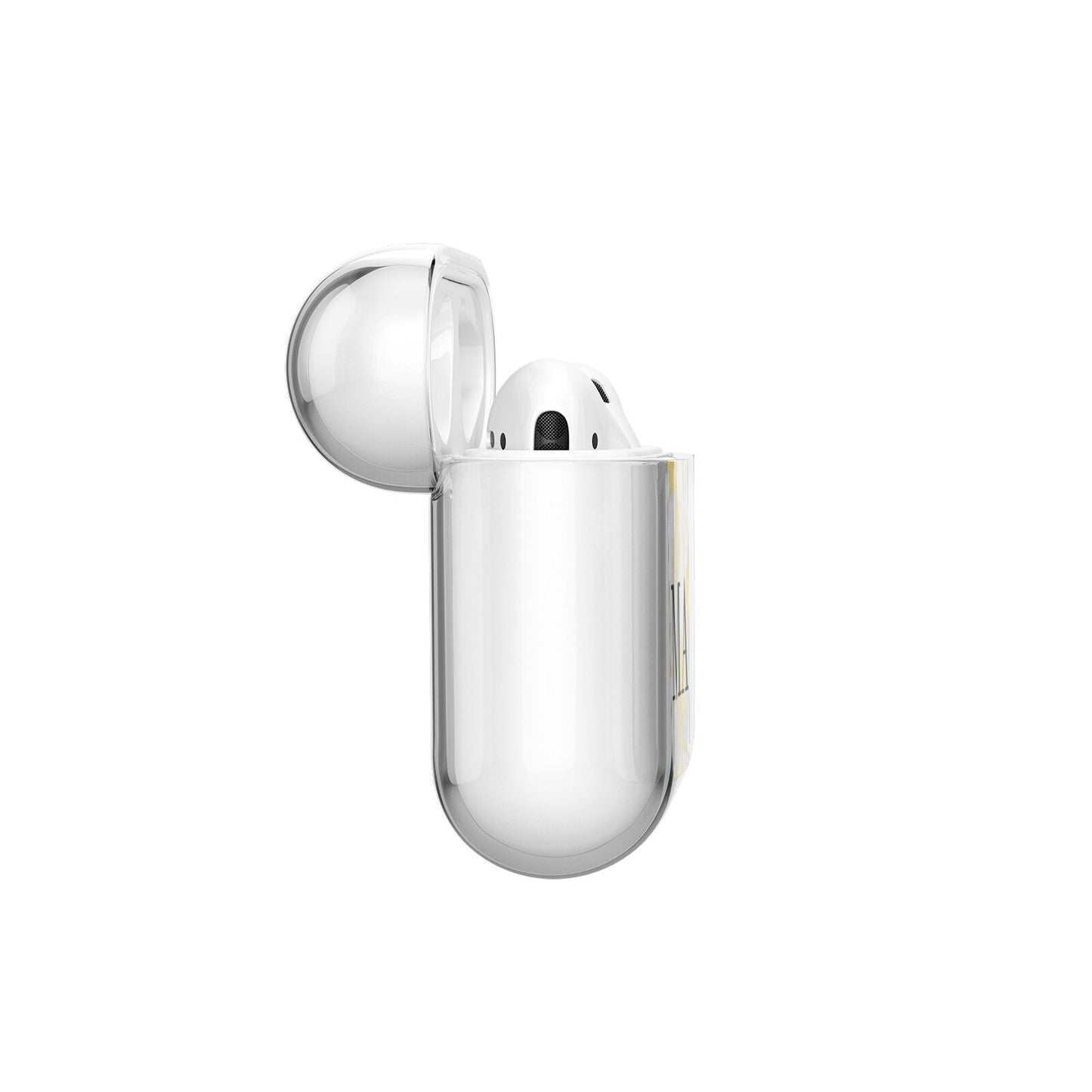 Gold Marble Custom Initials AirPods Case Side Angle