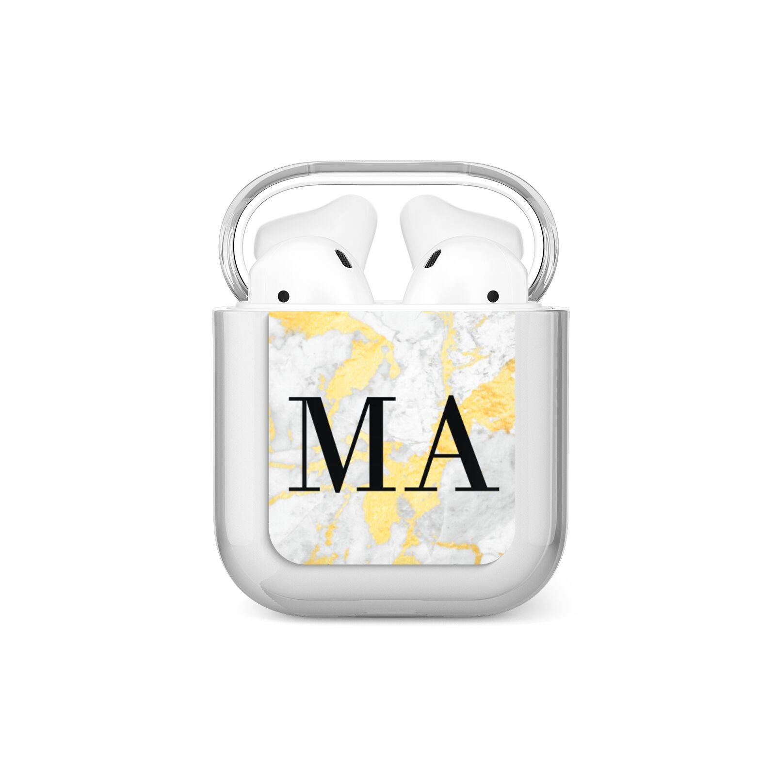 Gold Marble Custom Initials AirPods Case